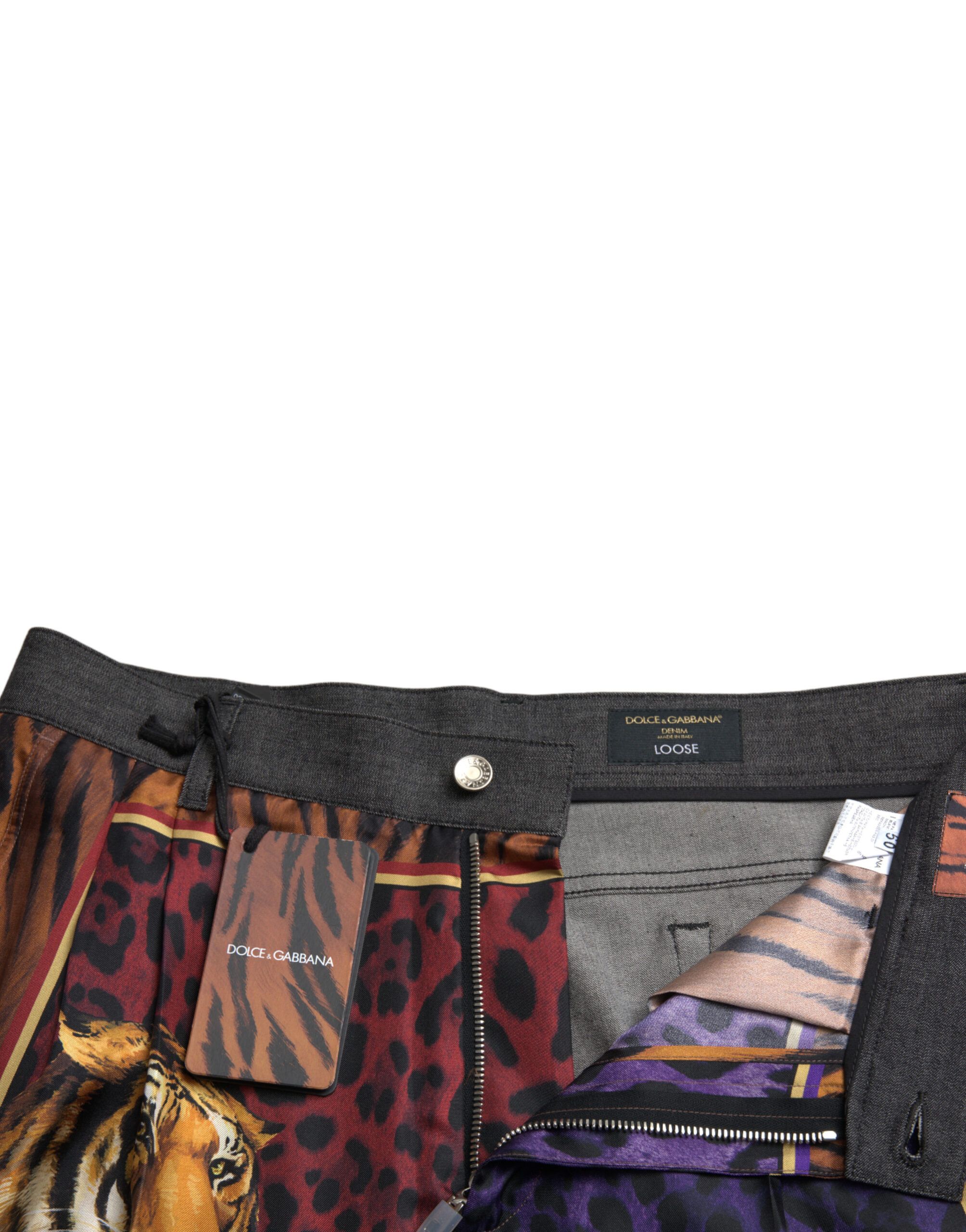 Tiger Cotton Loose Denim Men's Jeans - Dolce & Gabbana - Modalova
