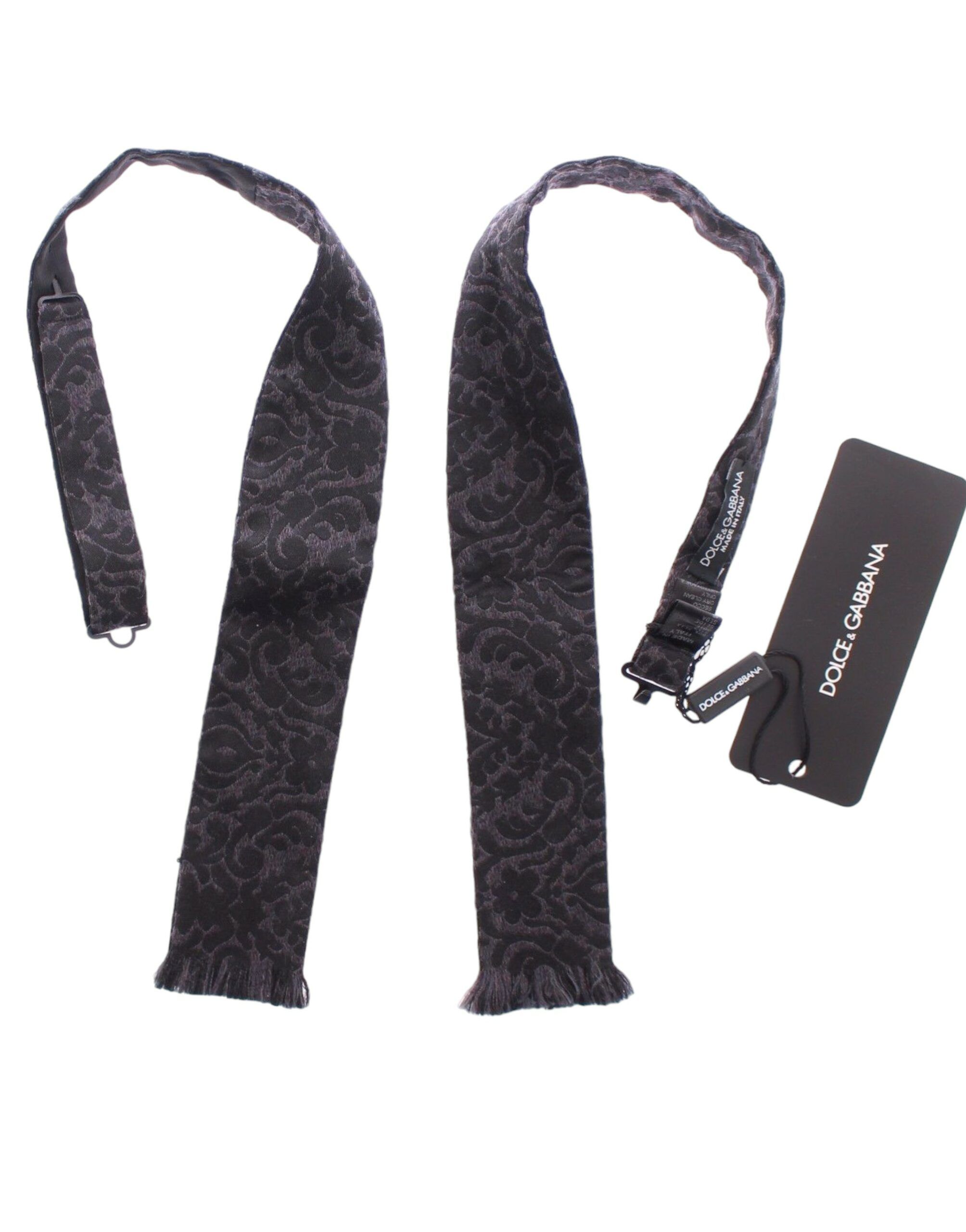 Gray Wool Silk Bow Men's Tie - Dolce & Gabbana - Modalova