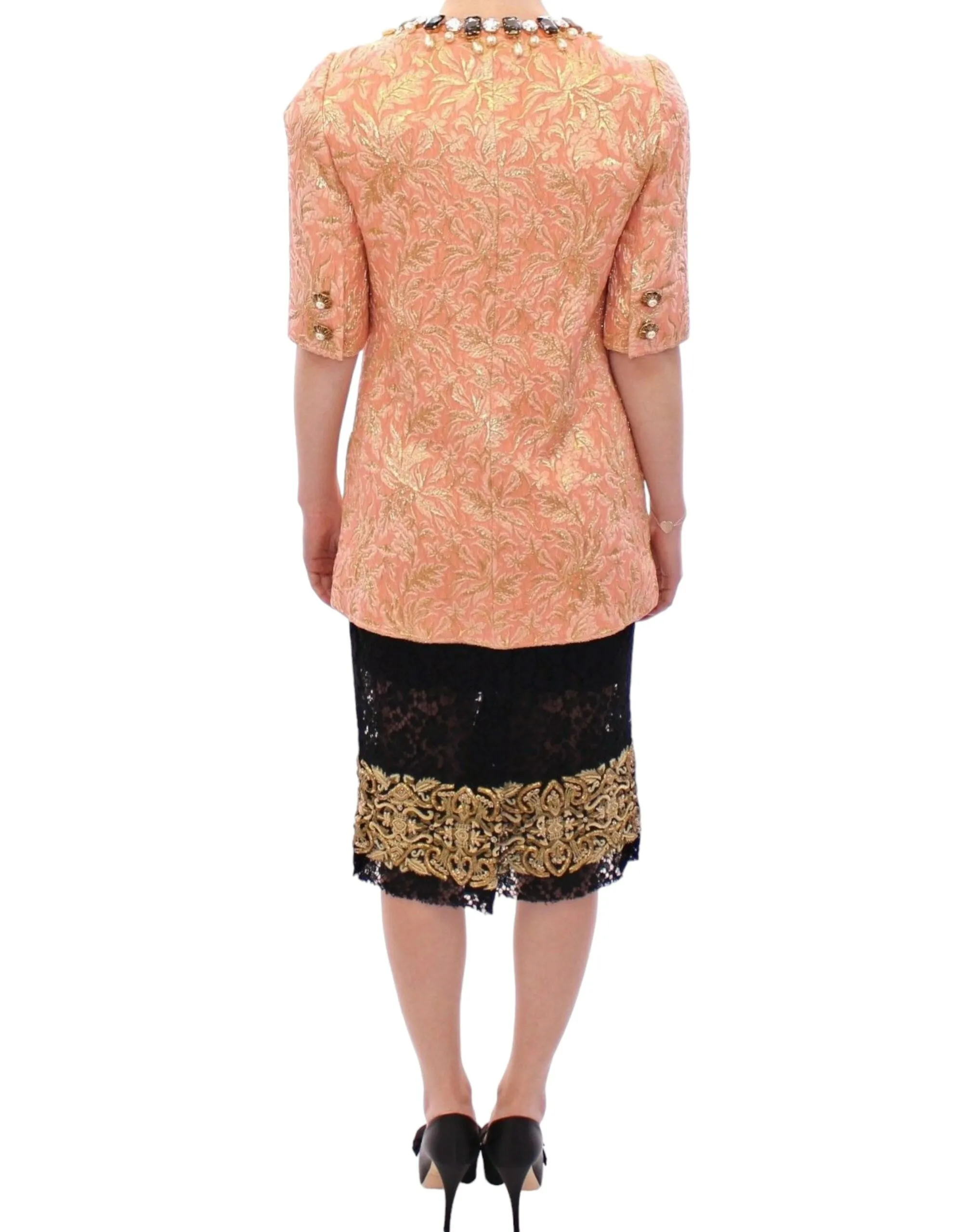 Silk Brocade Crystal Jacket Women's Coat - Dolce & Gabbana - Modalova