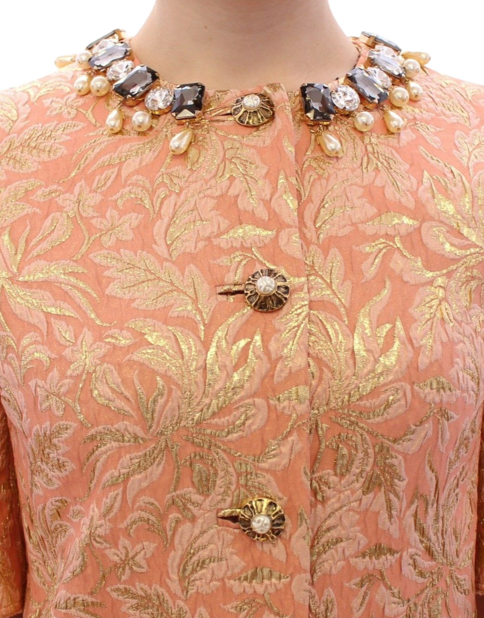 Silk Brocade Crystal Jacket Women's Coat - Dolce & Gabbana - Modalova