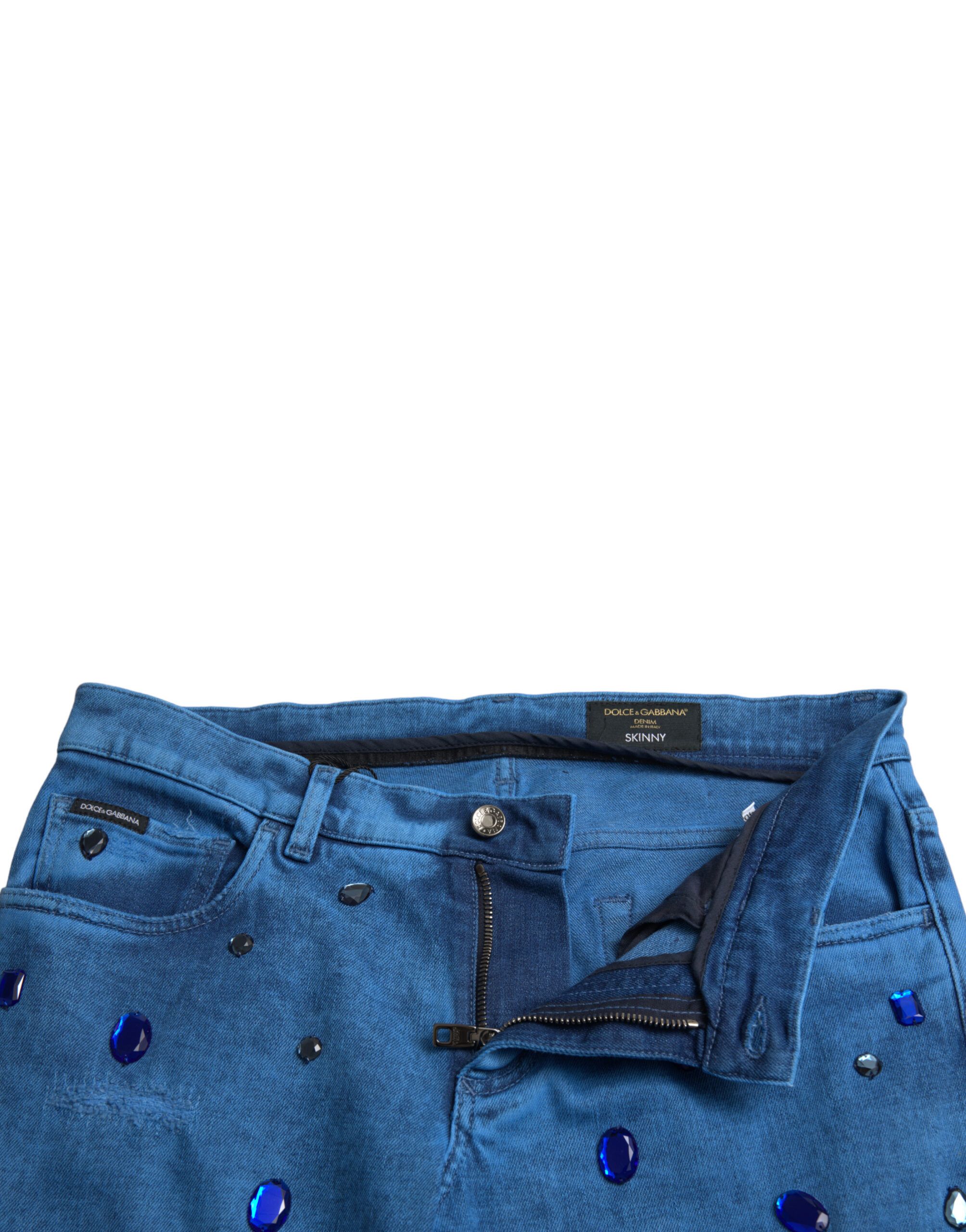 Crystal Embellished Skinny Denim Men's Jeans - Dolce & Gabbana - Modalova