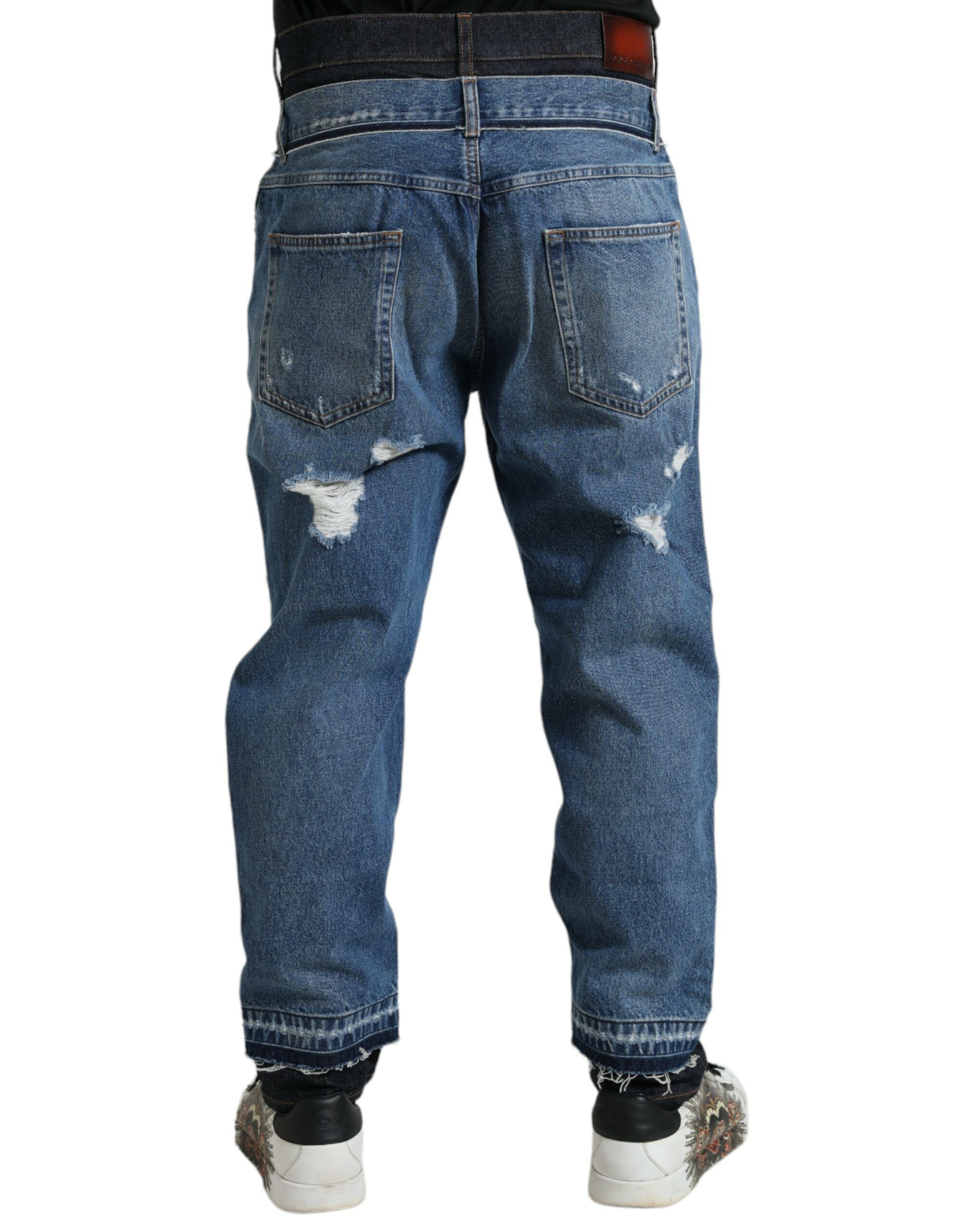 Tattered Cotton Men Denim Men's Jeans - Dolce & Gabbana - Modalova