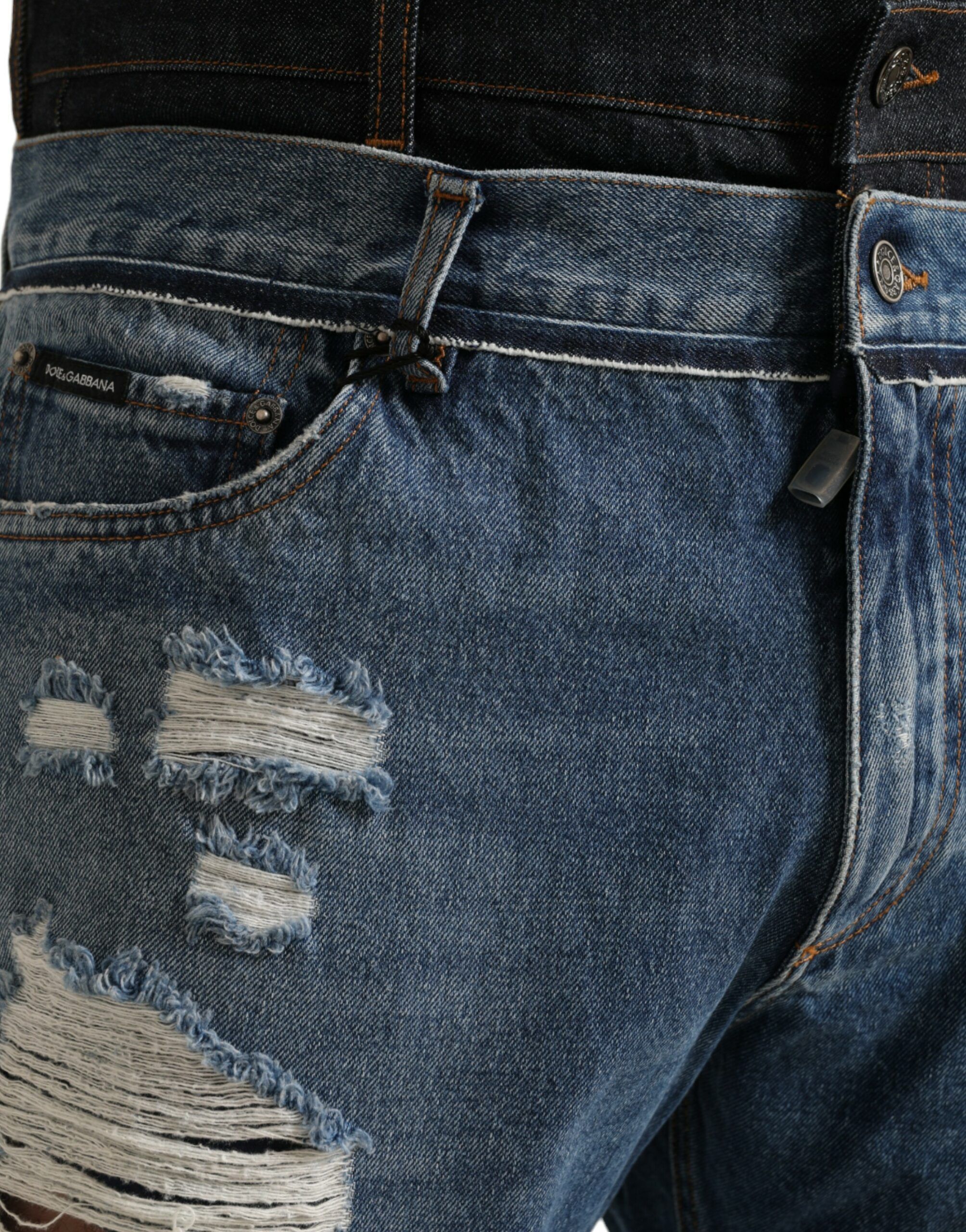Tattered Cotton Men Denim Men's Jeans - Dolce & Gabbana - Modalova