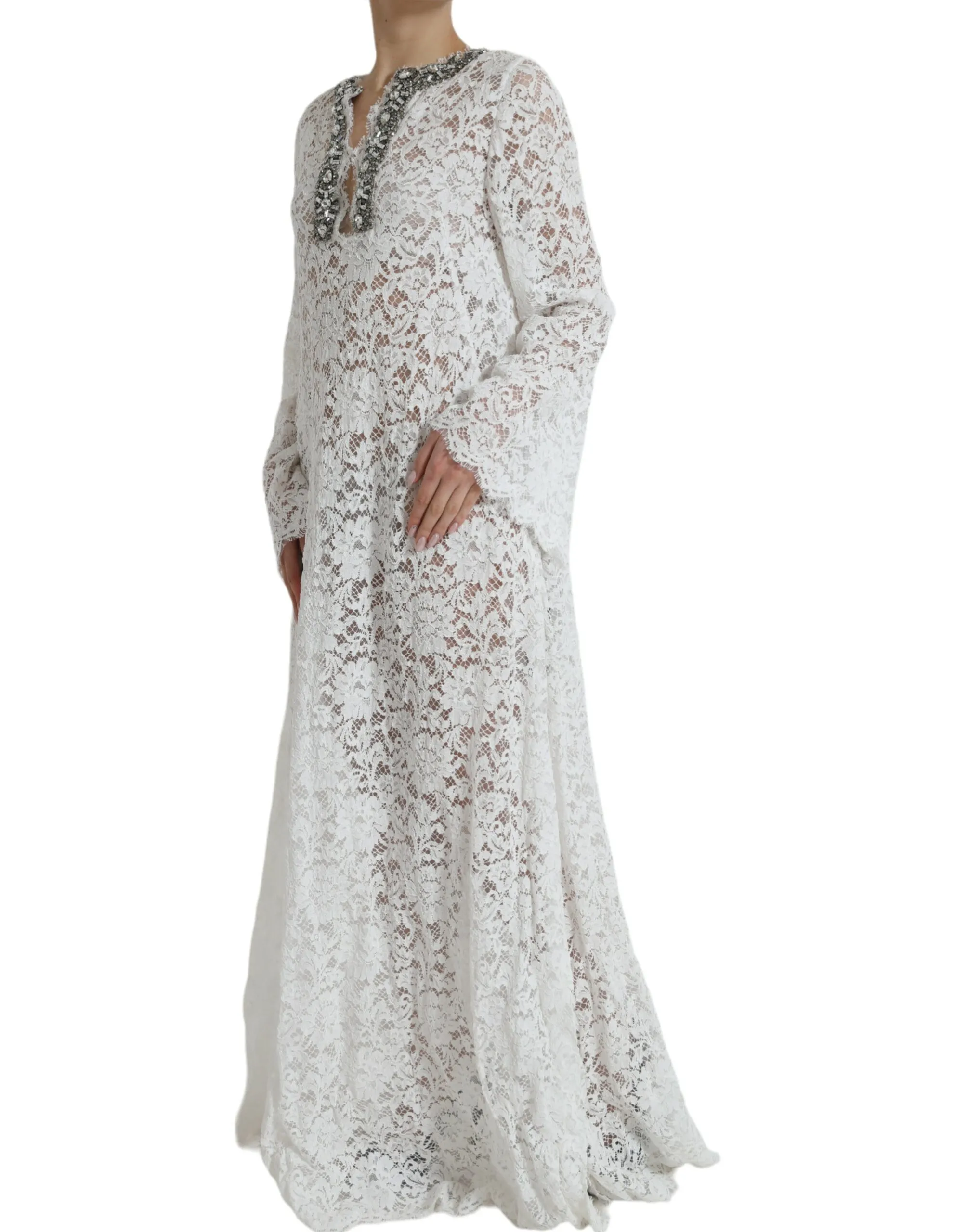 Lace Crystal Embellished Shift Women's Dress - Dolce & Gabbana - Modalova