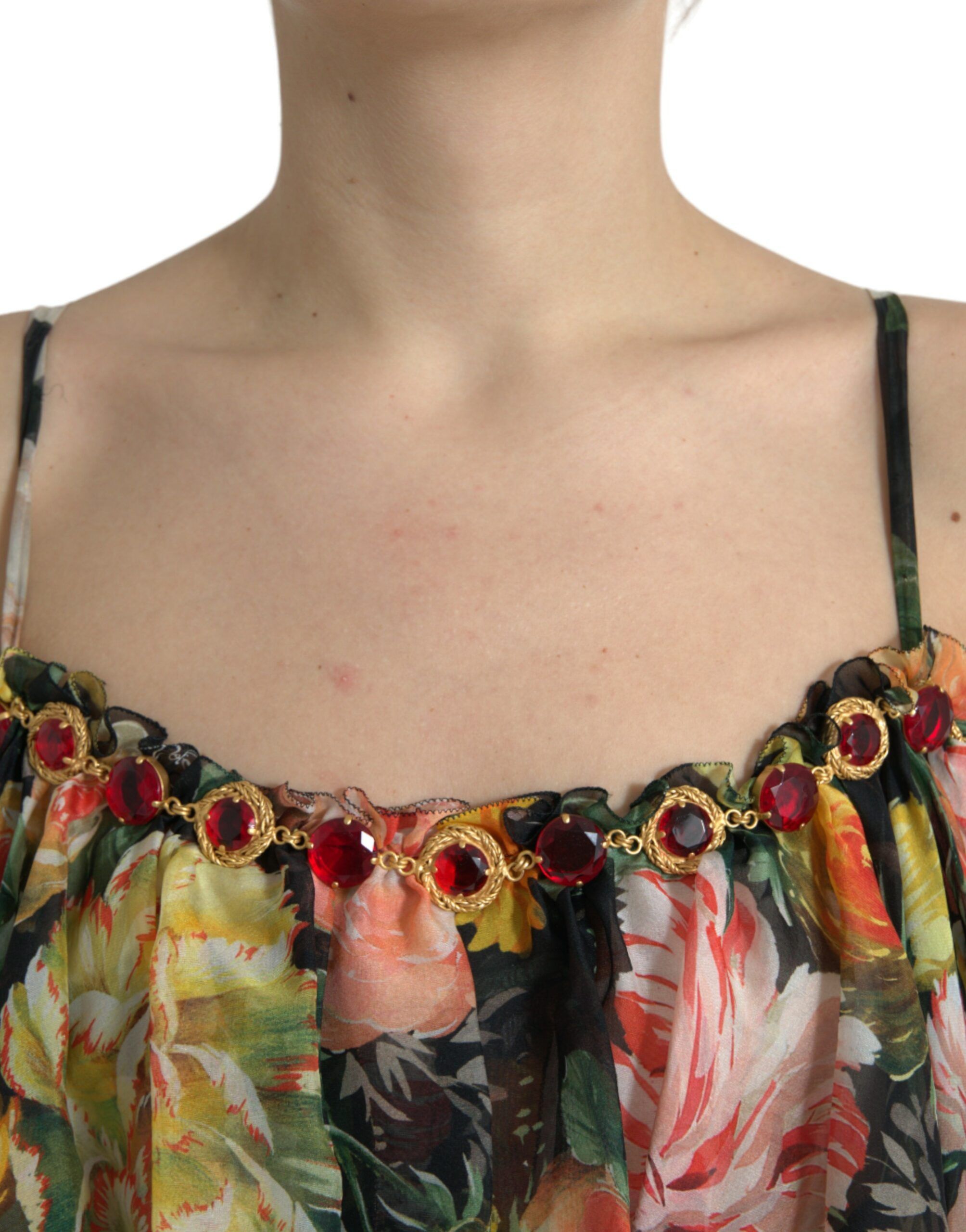 Floral Chiffon Tiered Maxi Women's Dress - Dolce & Gabbana - Modalova