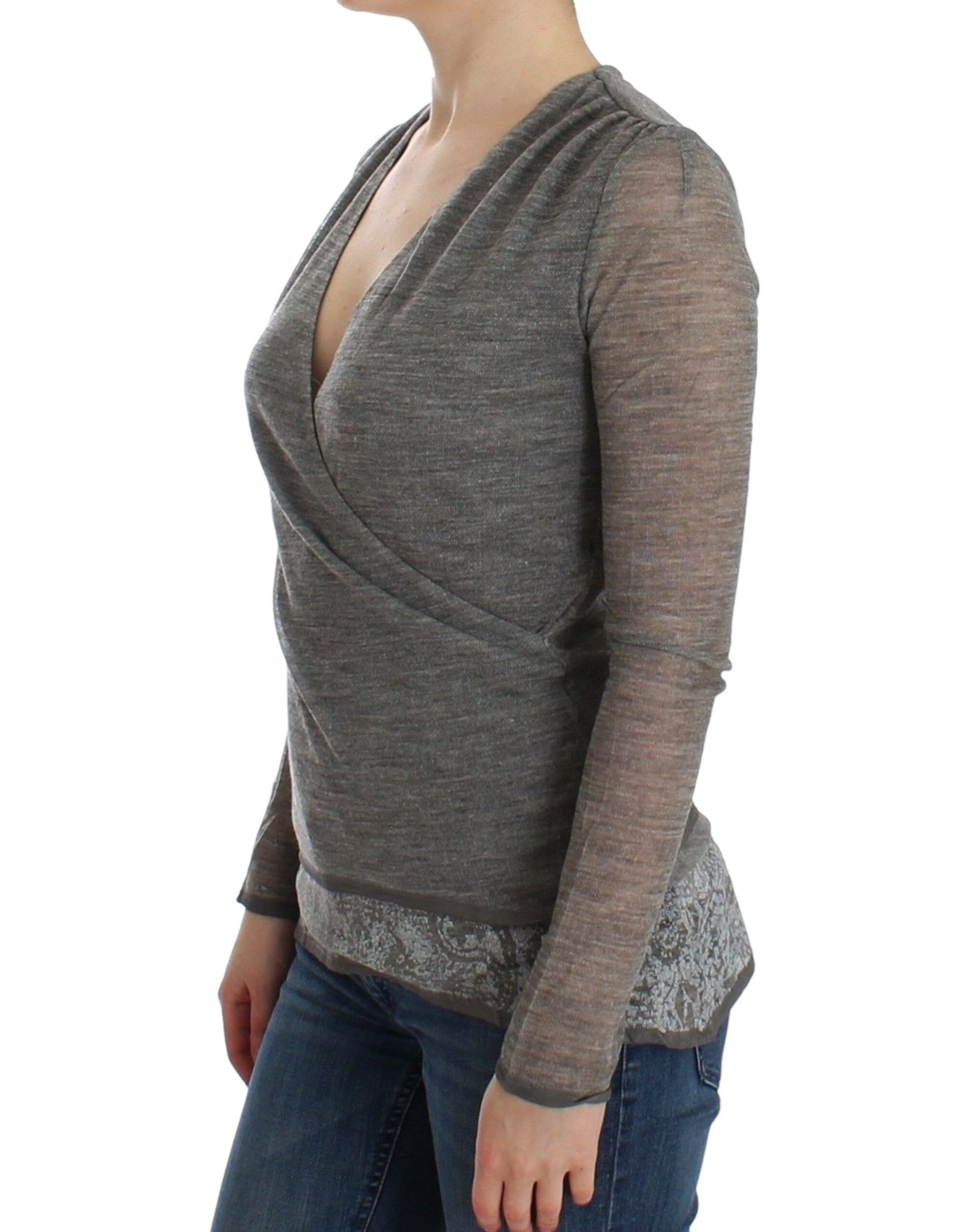 Wool Blend Stretch Long Sleeve Women's Sweater - Ermanno Scervino - Modalova