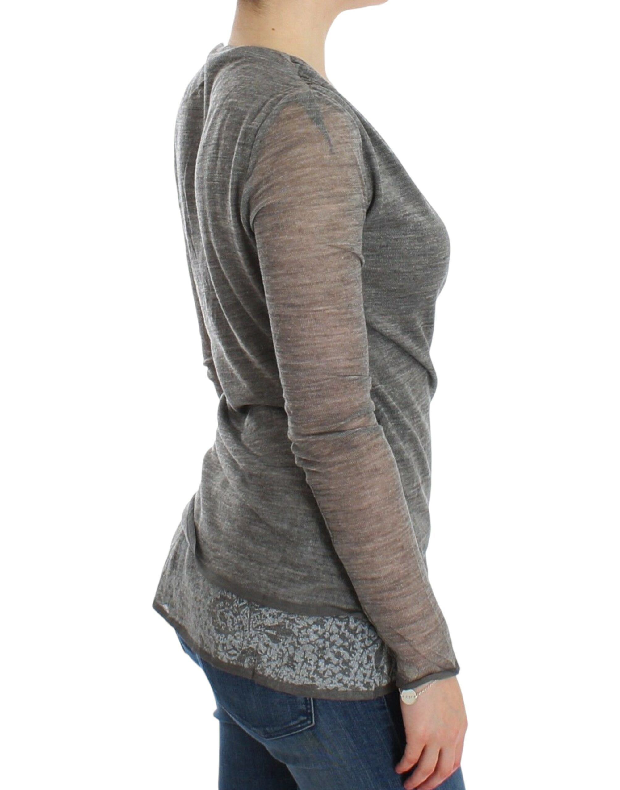 Wool Blend Stretch Long Sleeve Women's Sweater - Ermanno Scervino - Modalova