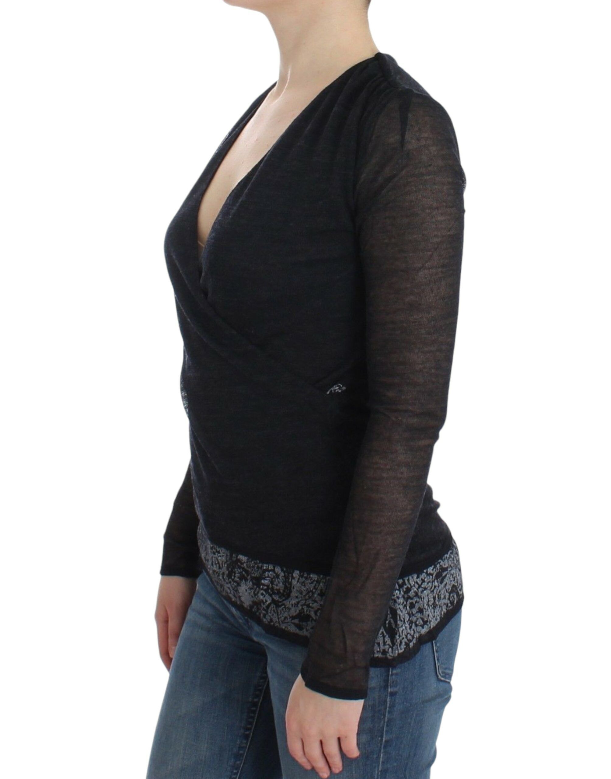 Wool Blend Stretch Long Sleeve Women's Sweater - Ermanno Scervino - Modalova