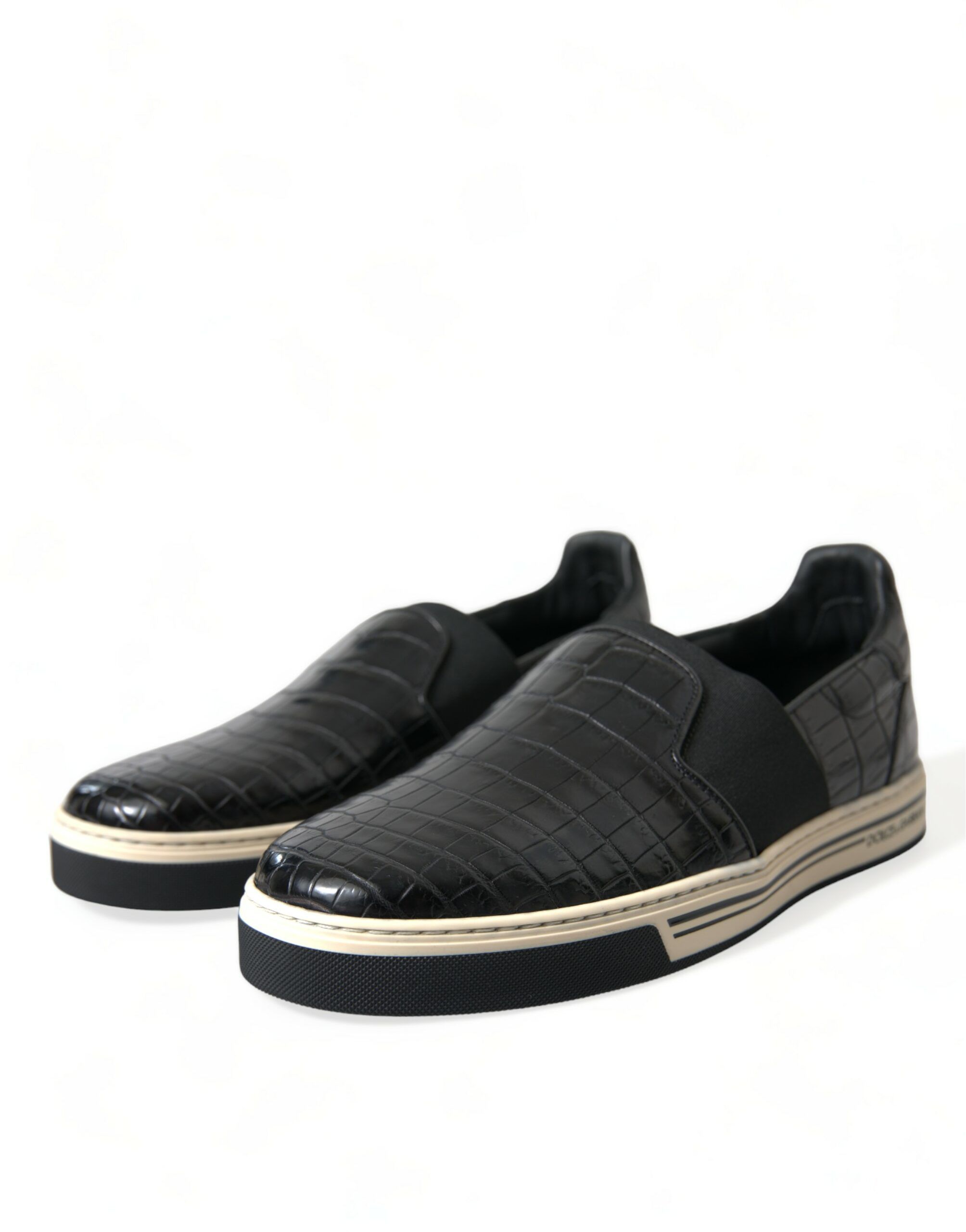 Croc Exotic Leather Sneakers Men's Shoes - Dolce & Gabbana - Modalova