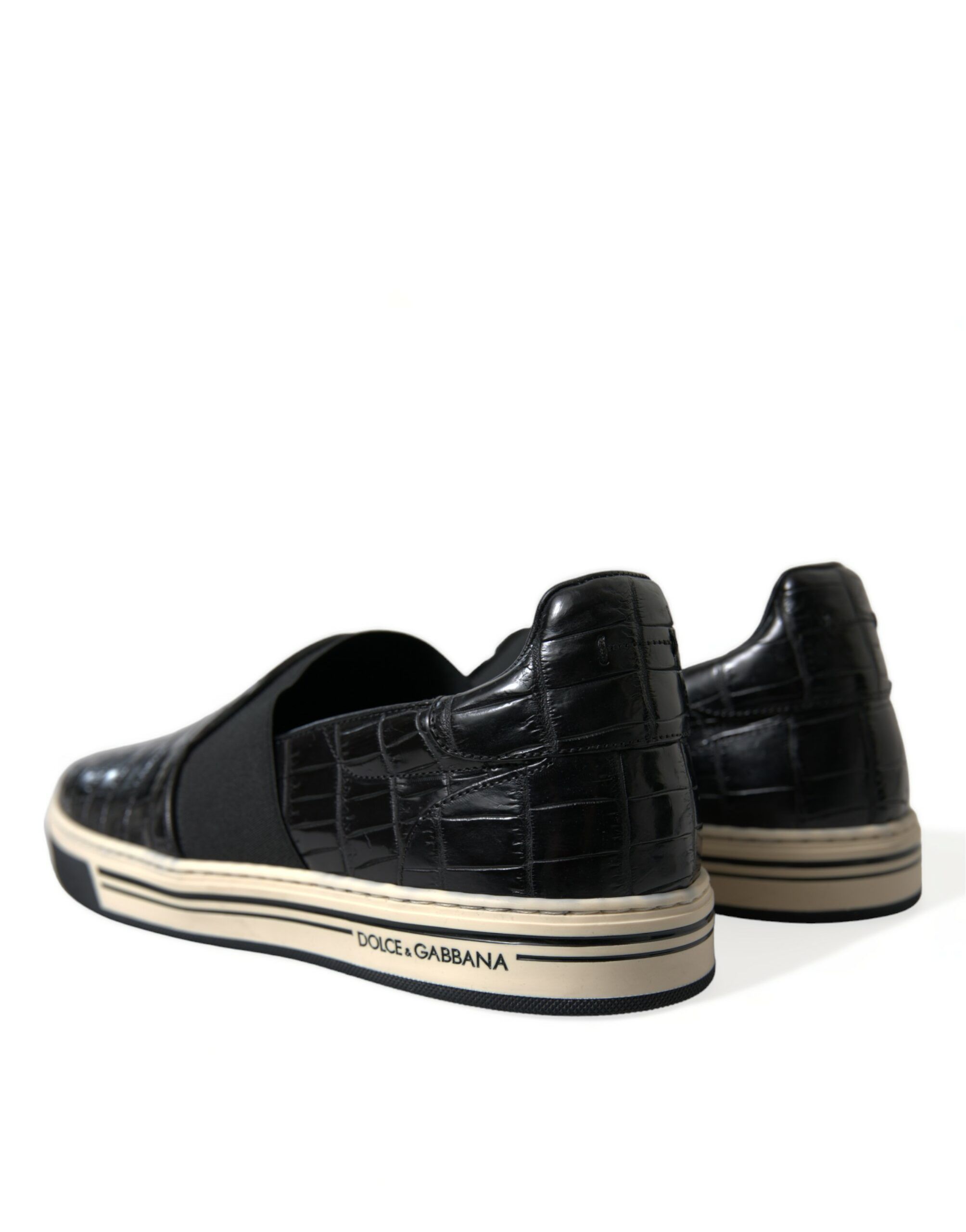Croc Exotic Leather Sneakers Men's Shoes - Dolce & Gabbana - Modalova