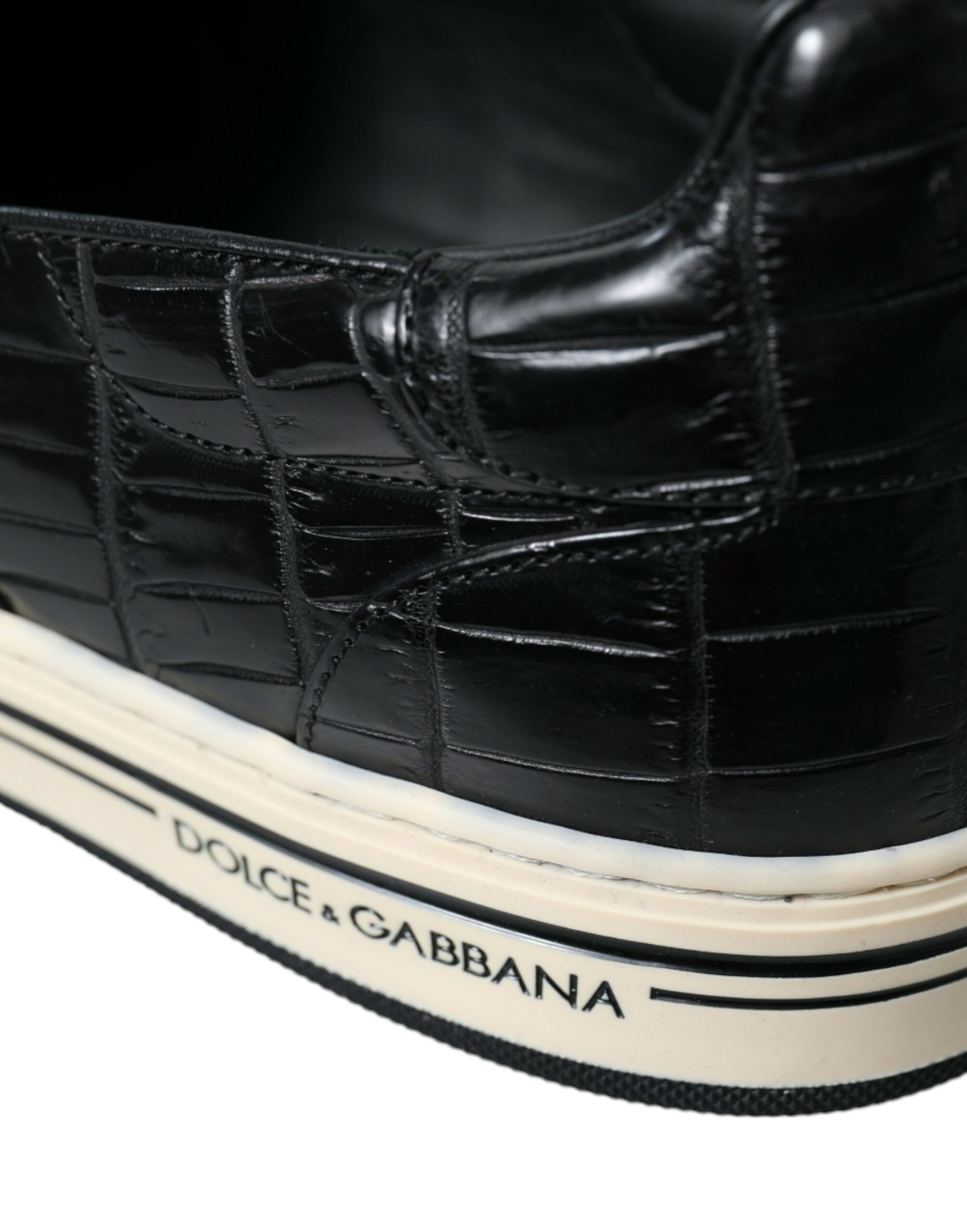 Croc Exotic Leather Sneakers Men's Shoes - Dolce & Gabbana - Modalova