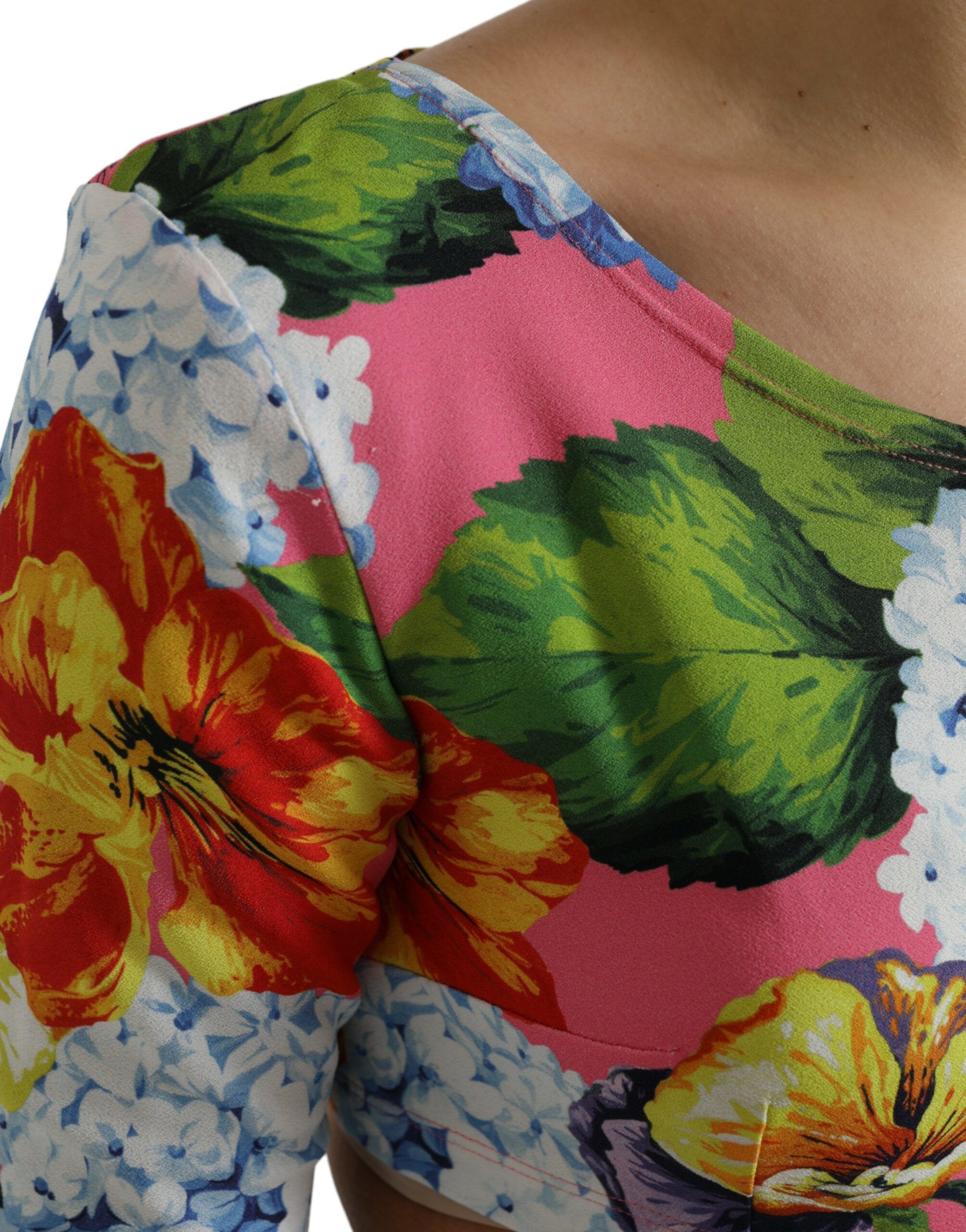 Floral Long Sleeves Cropped Women's Top - Dolce & Gabbana - Modalova
