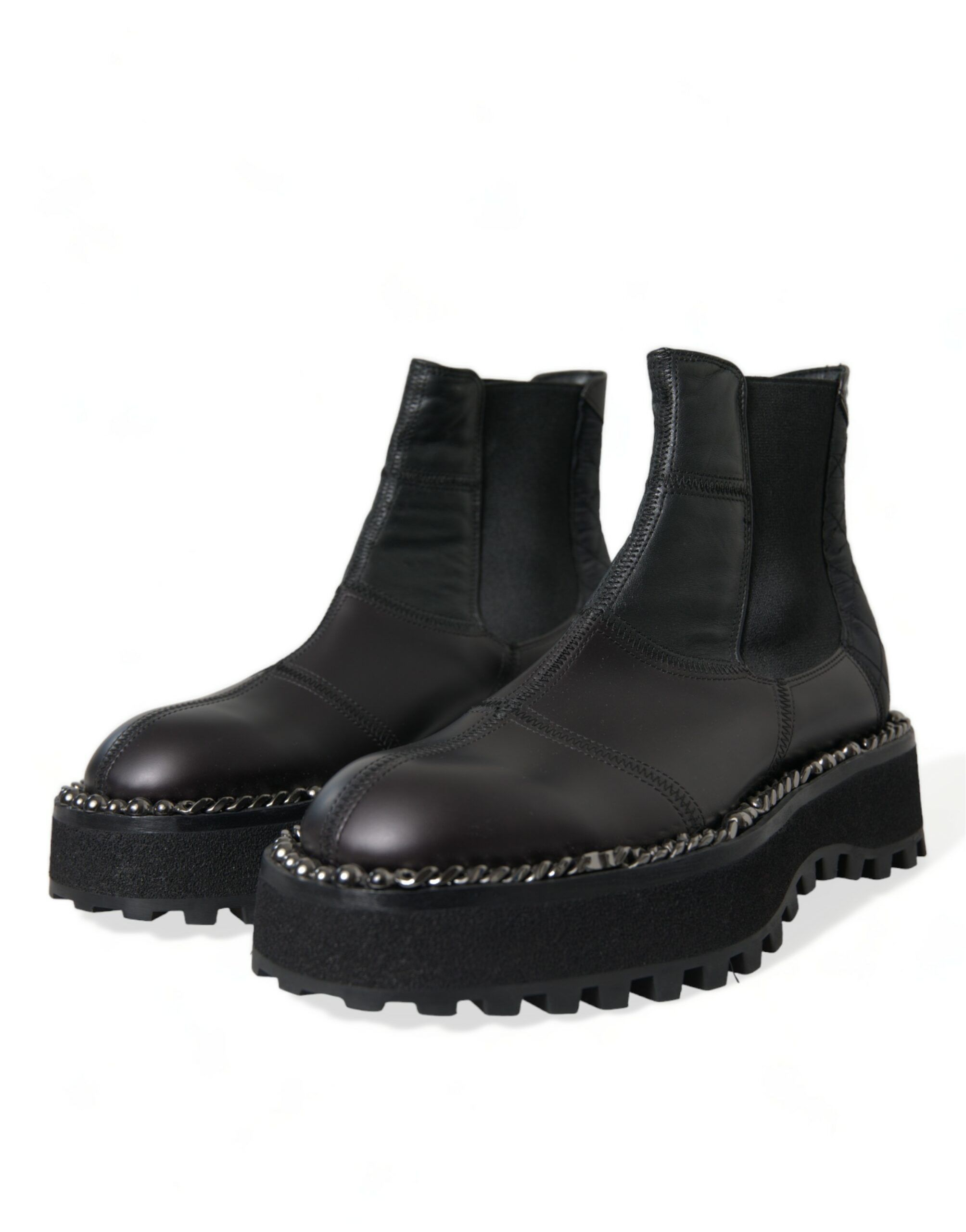 Leather Slip On Stretch Chelsea Boots Men's Shoes - Dolce & Gabbana - Modalova