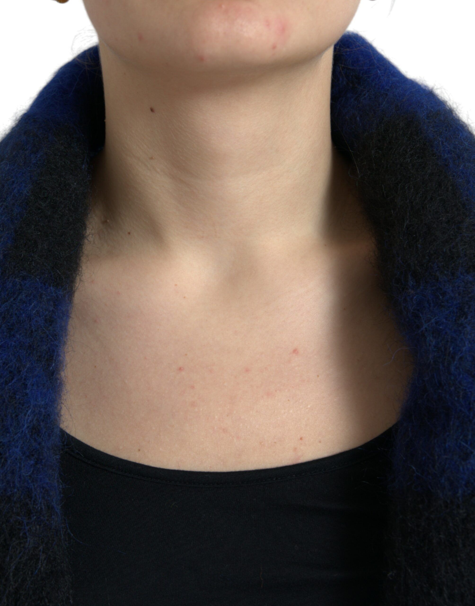 Black Blue Buffalo Check Poncho Coat Women's Sweater - Dolce & Gabbana - Modalova