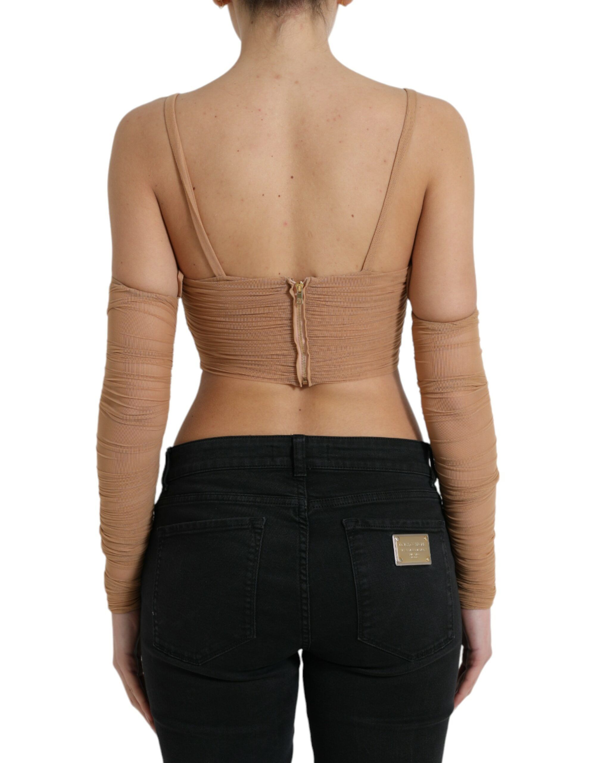 Nylon Stretch Open Shoulder Cropped Women's Top - Dolce & Gabbana - Modalova