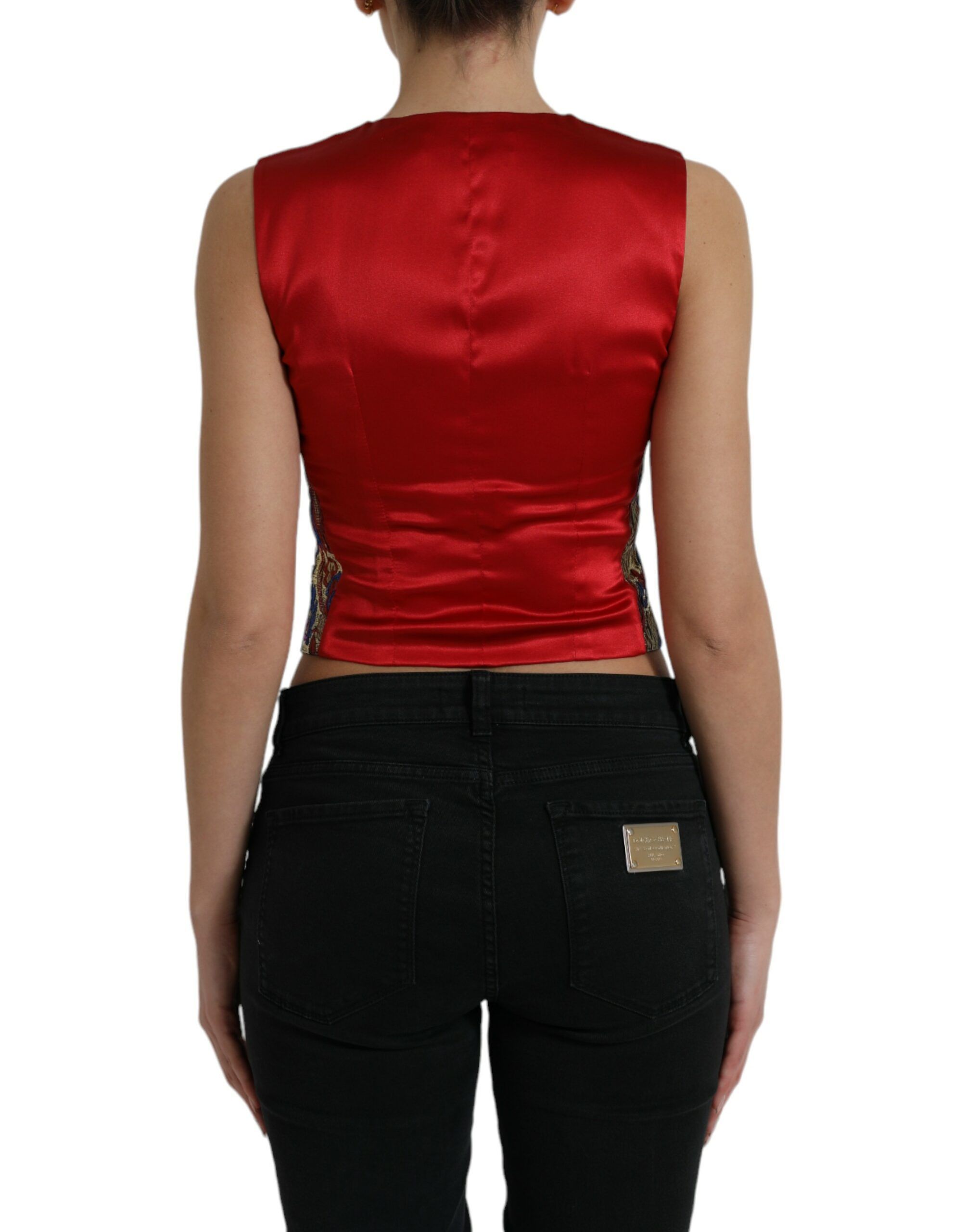 Jacquard Button Waistcoat Vest Women's Top - Dolce & Gabbana - Modalova