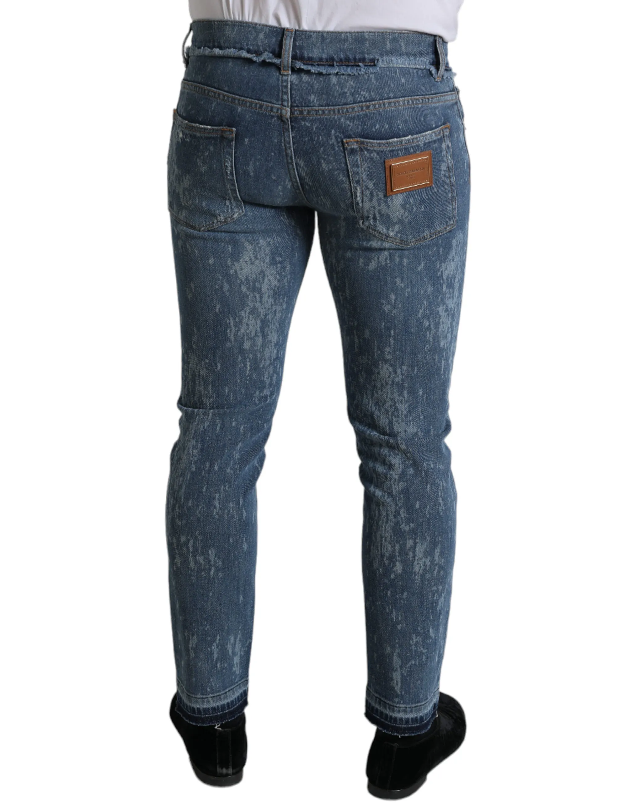 Washed Skinny Cotton Stretch Denim Men's Jeans - Dolce & Gabbana - Modalova