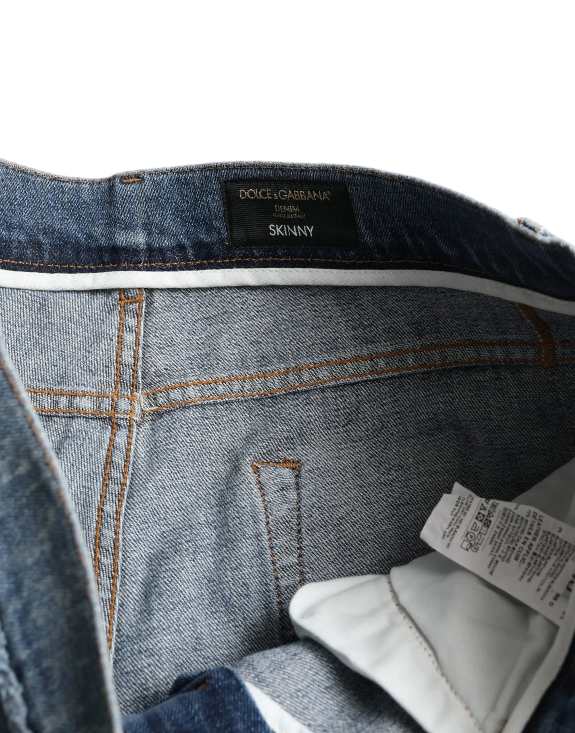 Washed Skinny Cotton Stretch Denim Men's Jeans - Dolce & Gabbana - Modalova