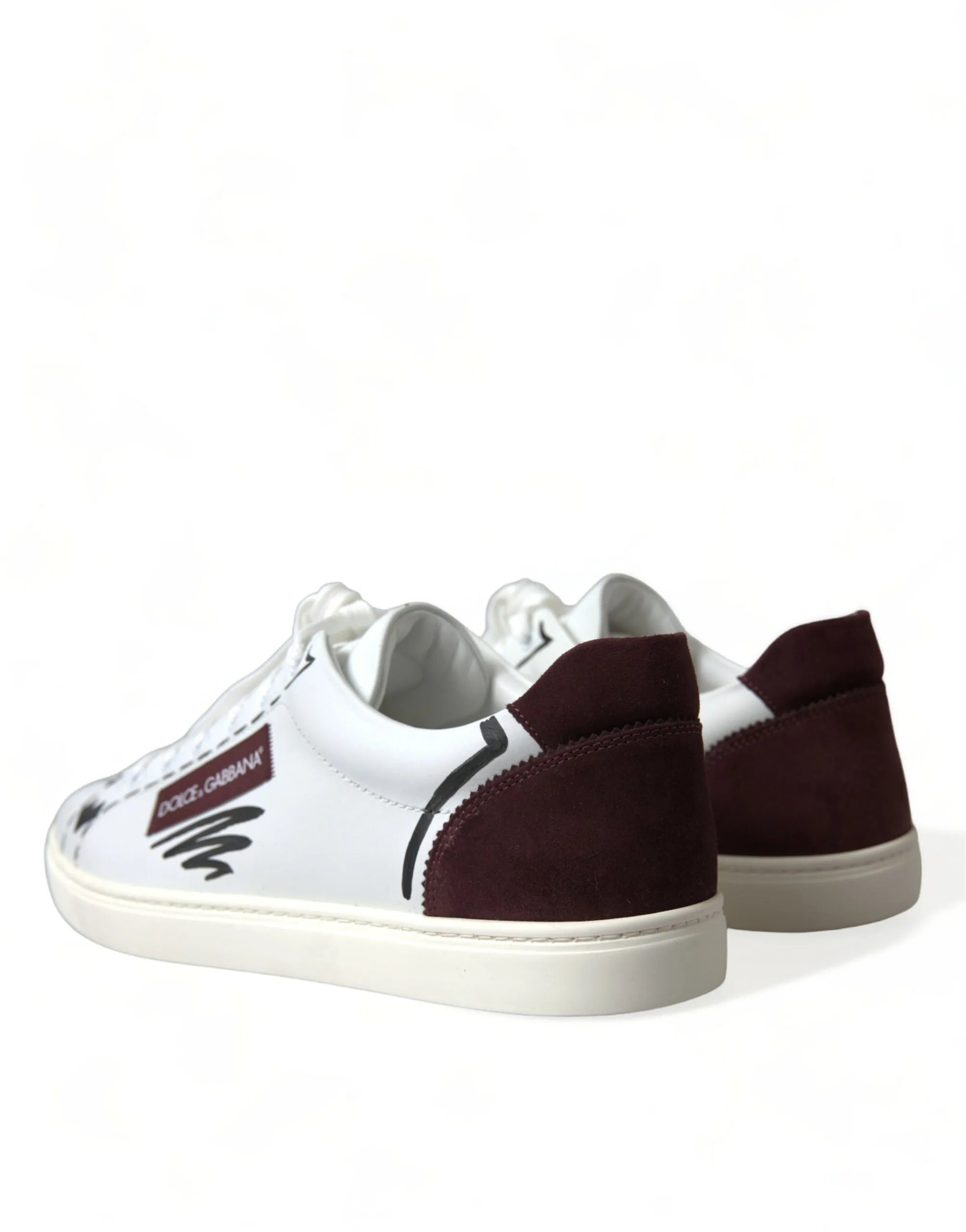 Bordeaux Leather Logo Low Top Sneakers Men's Shoes - Dolce & Gabbana - Modalova