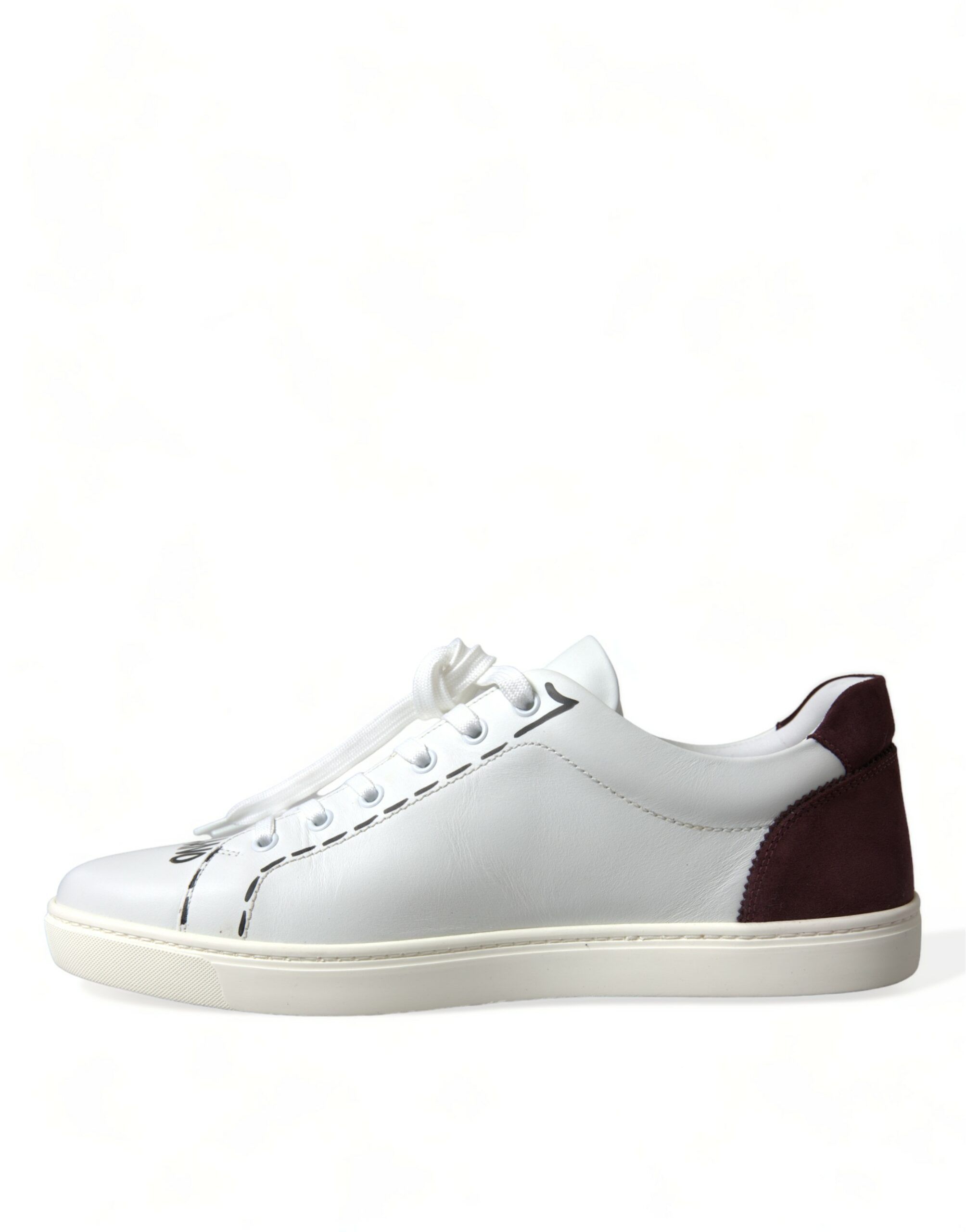 Bordeaux Leather Logo Low Top Sneakers Men's Shoes - Dolce & Gabbana - Modalova