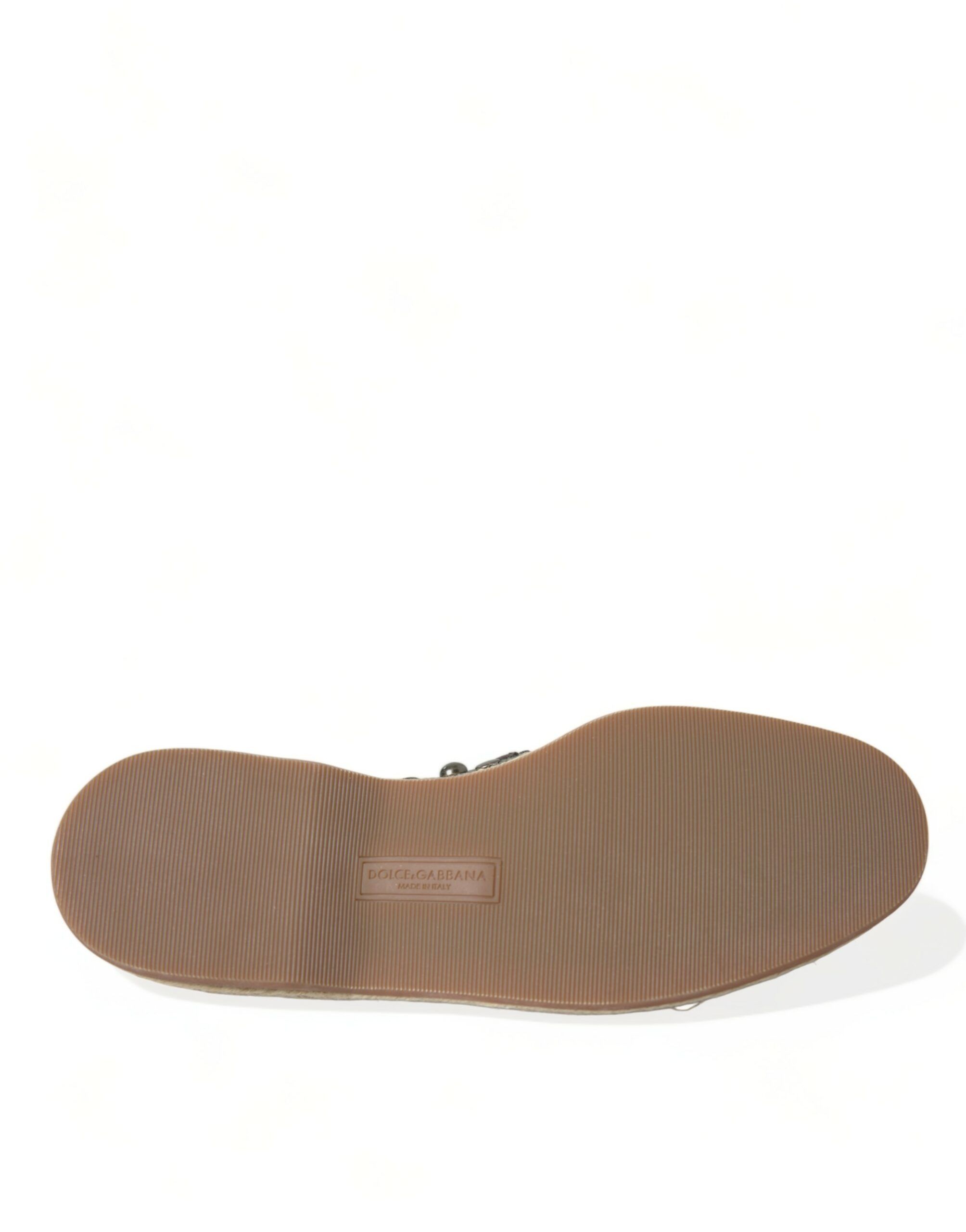 Linen Leather Studded Loafers Men's Shoes - Dolce & Gabbana - Modalova