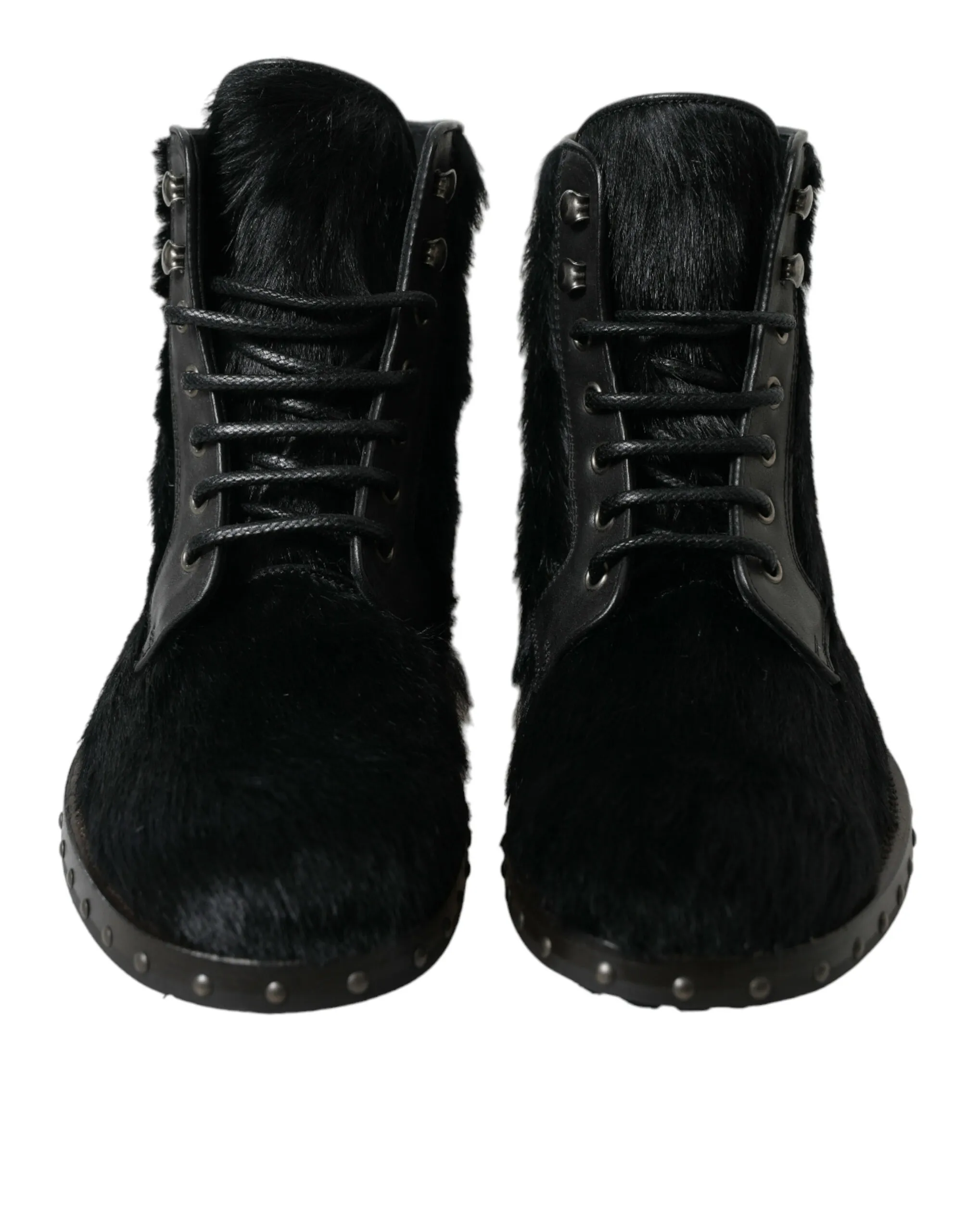 Pony Style Leather Mid Calf Boots Men's Shoes - Dolce & Gabbana - Modalova