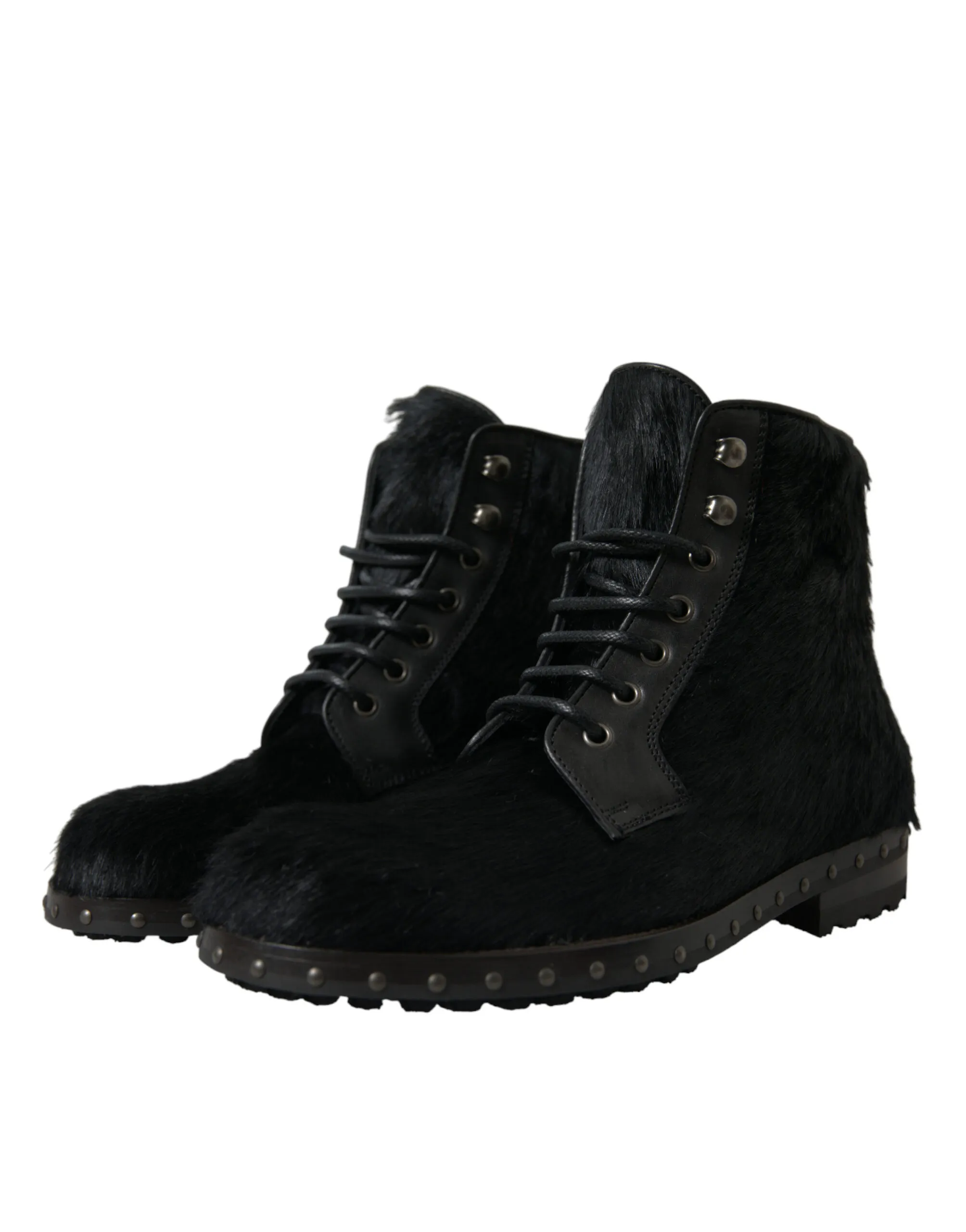 Pony Style Leather Mid Calf Boots Men's Shoes - Dolce & Gabbana - Modalova