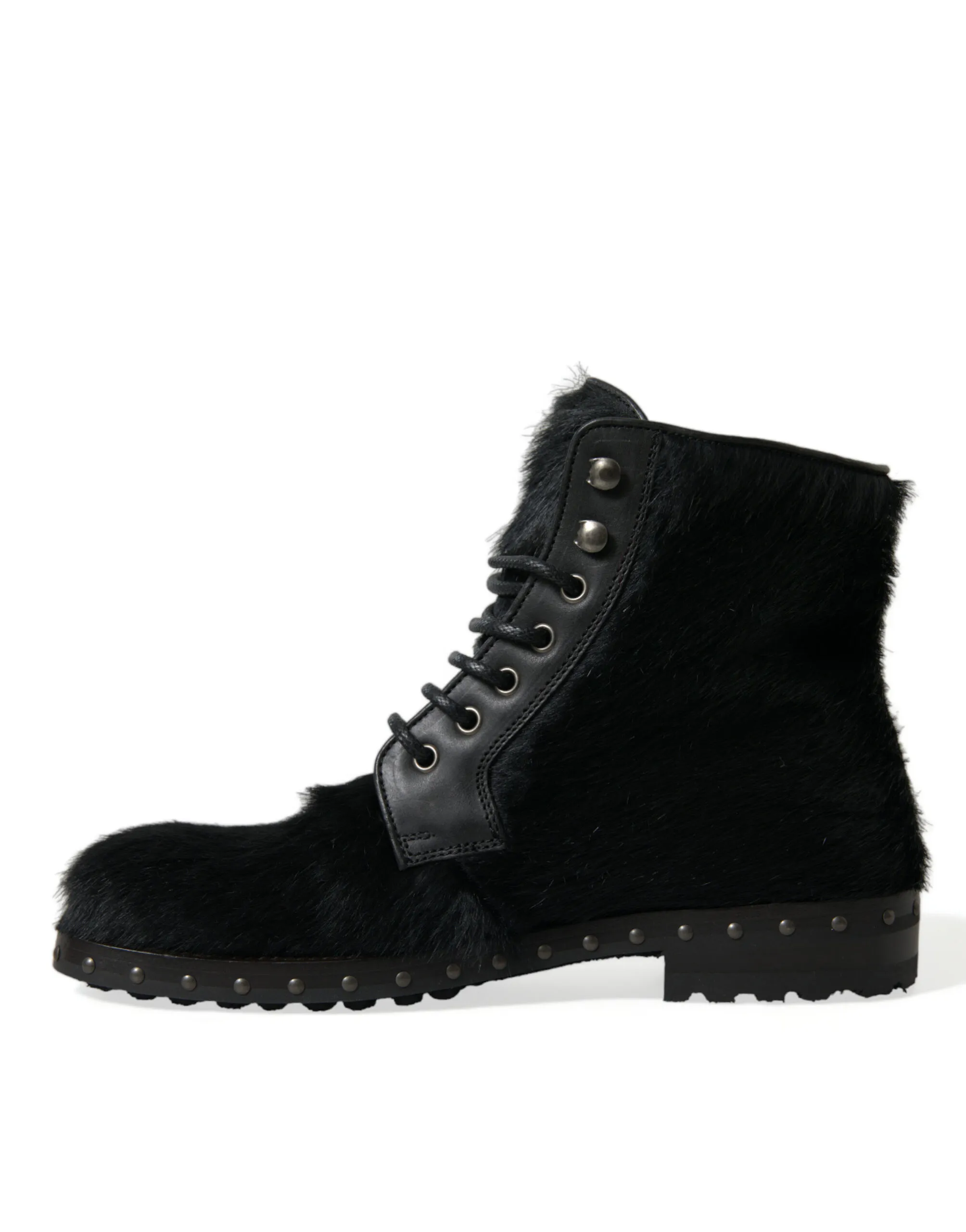 Pony Style Leather Mid Calf Boots Men's Shoes - Dolce & Gabbana - Modalova