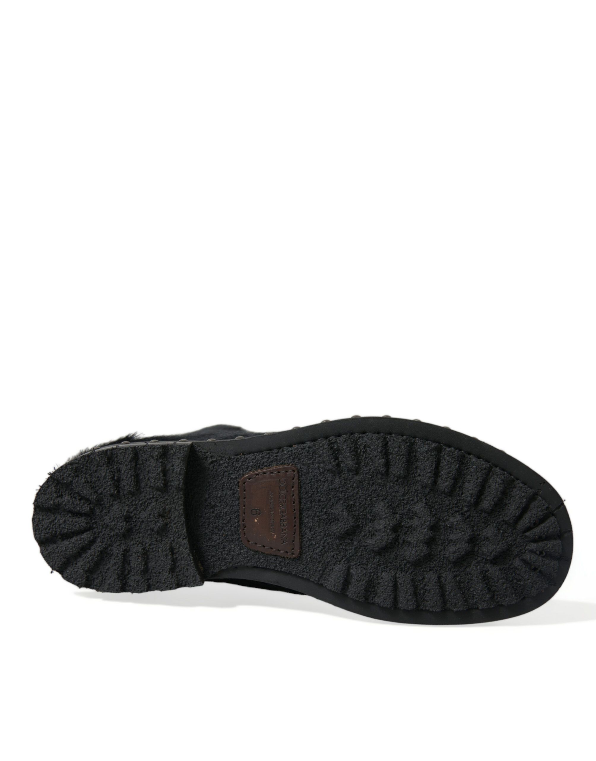 Pony Style Leather Mid Calf Boots Men's Shoes - Dolce & Gabbana - Modalova