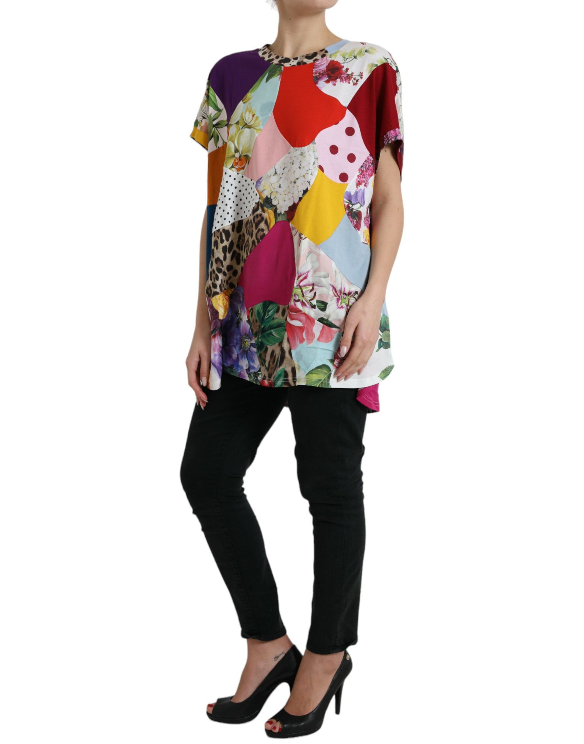 Patchwork Cotton Silk Blouse Women's Top - Dolce & Gabbana - Modalova