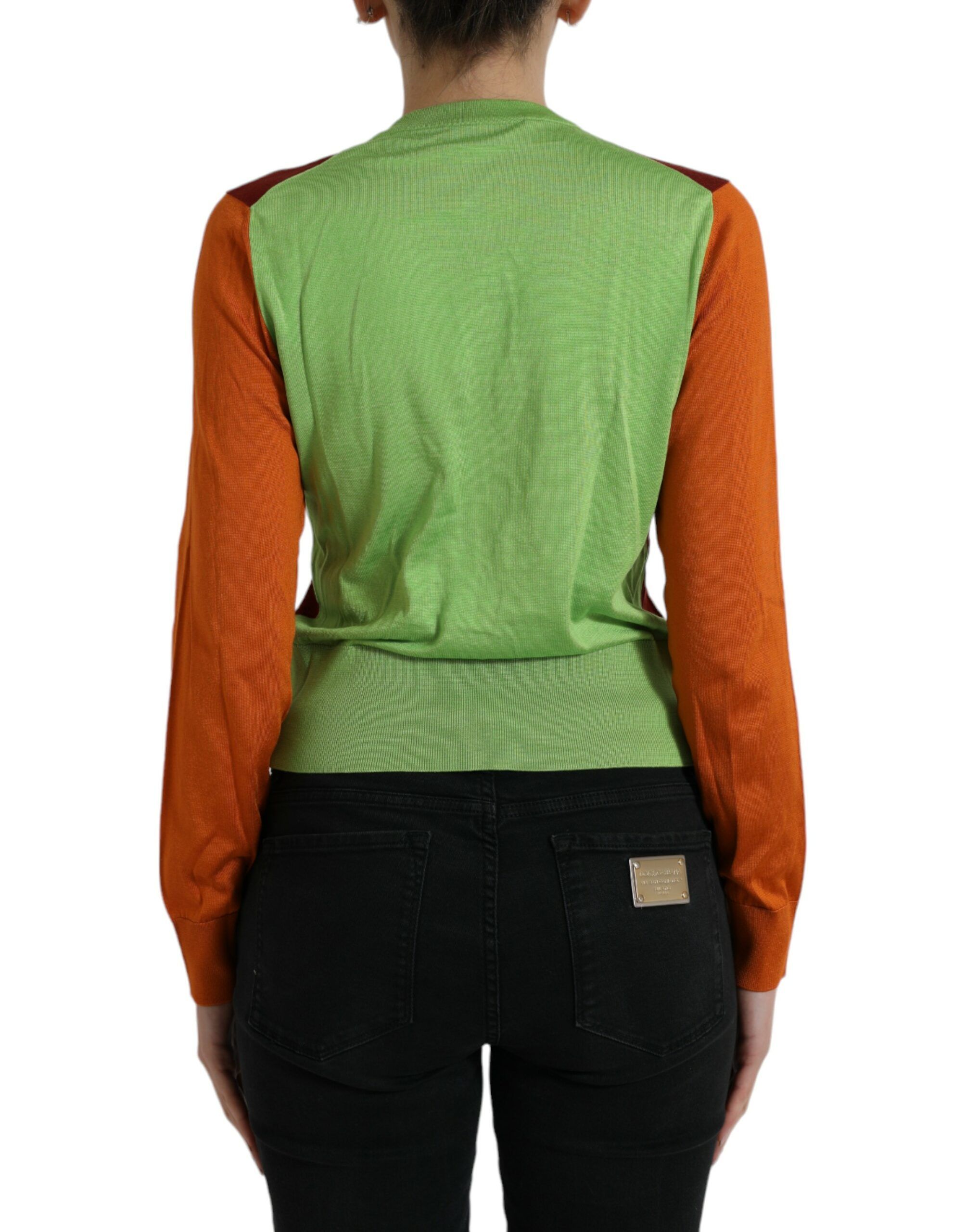 Silk Crewneck Cardigan Women's Sweater - Dolce & Gabbana - Modalova
