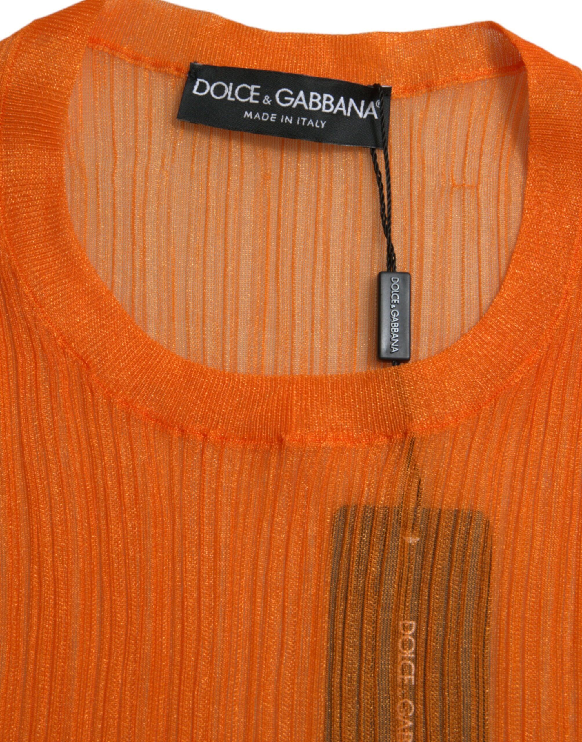 See Through Crew Neck Blouse Tank Women's Top - Dolce & Gabbana - Modalova