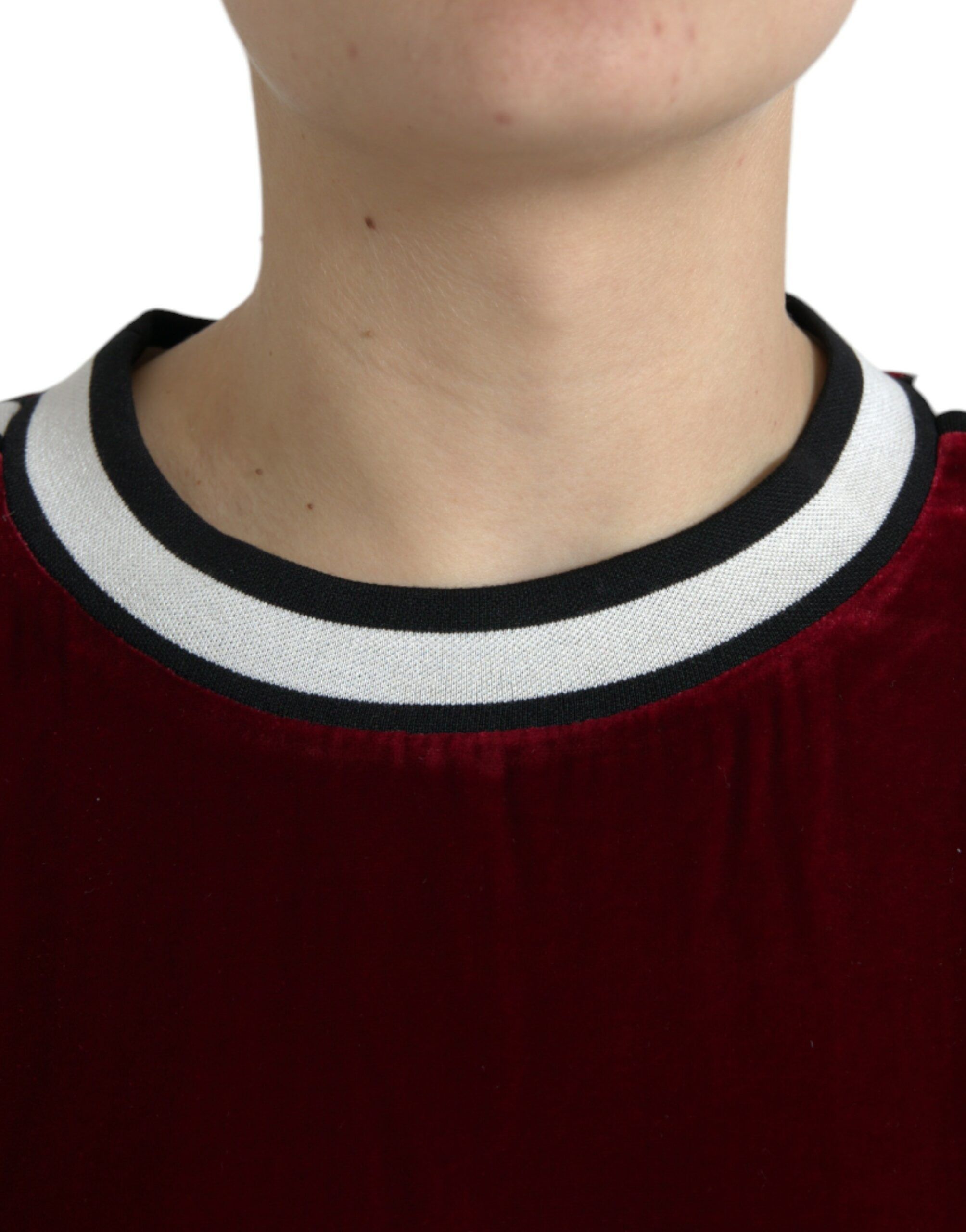 Velvet Round Neck Pullover Women's Sweater - Dolce & Gabbana - Modalova