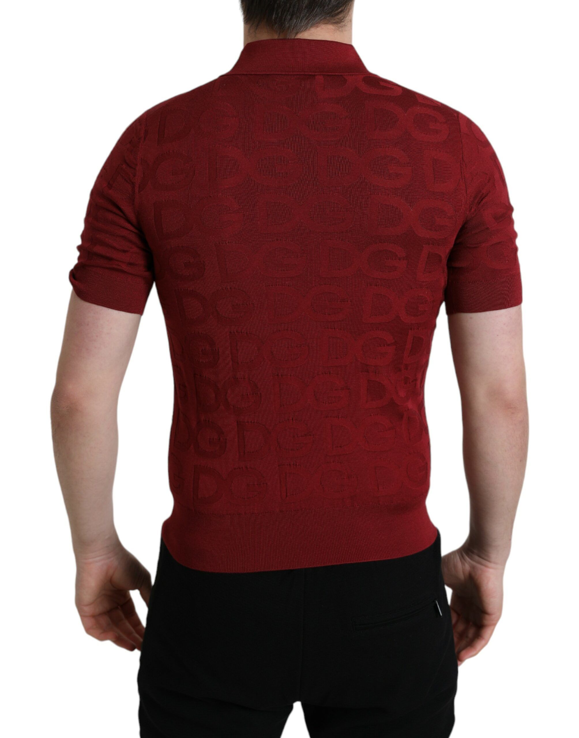 Collared Short Sleeve Silk Men's T-shirt - Dolce & Gabbana - Modalova