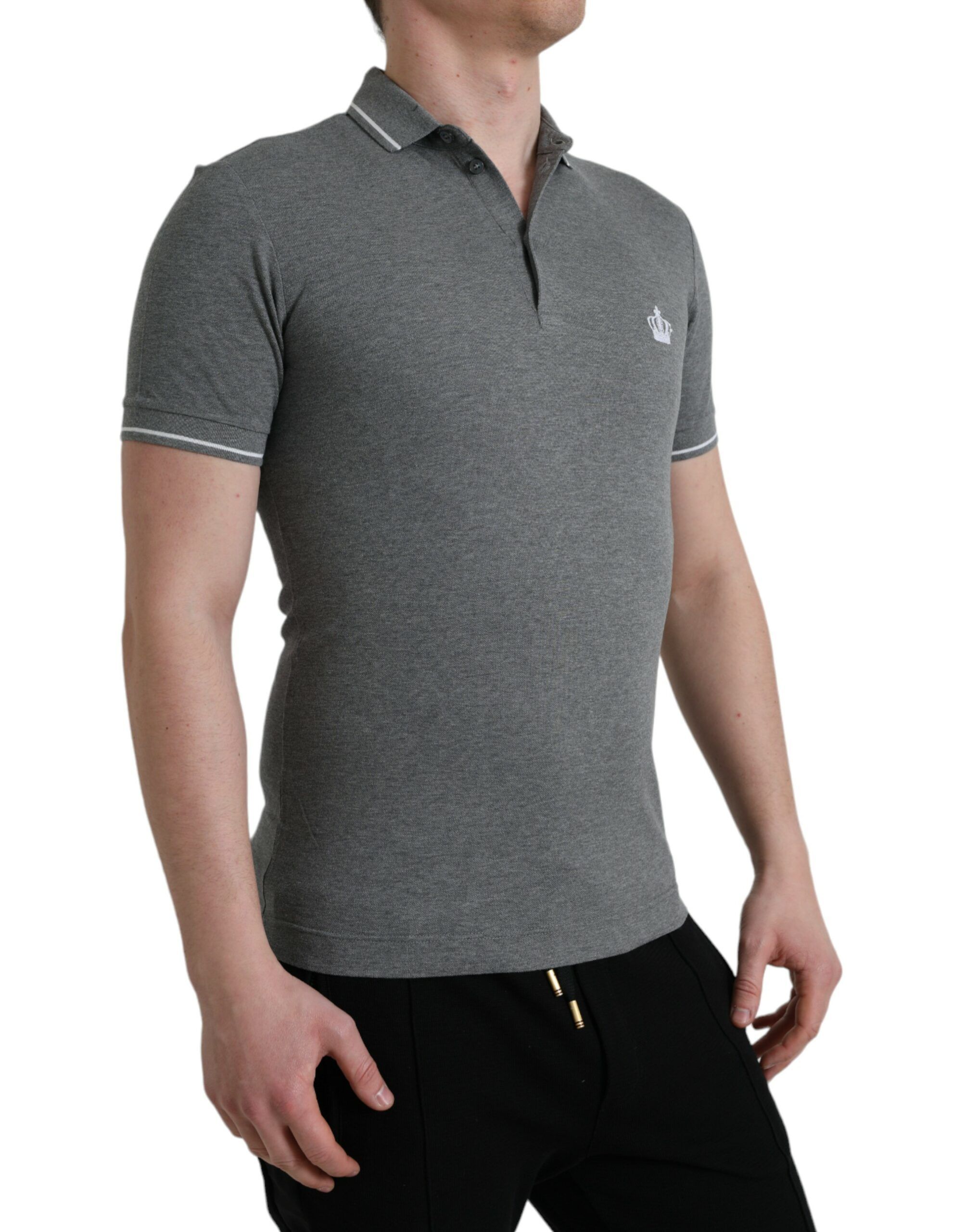 Collared Short Sleeve Crown Men's T-shirt - Dolce & Gabbana - Modalova