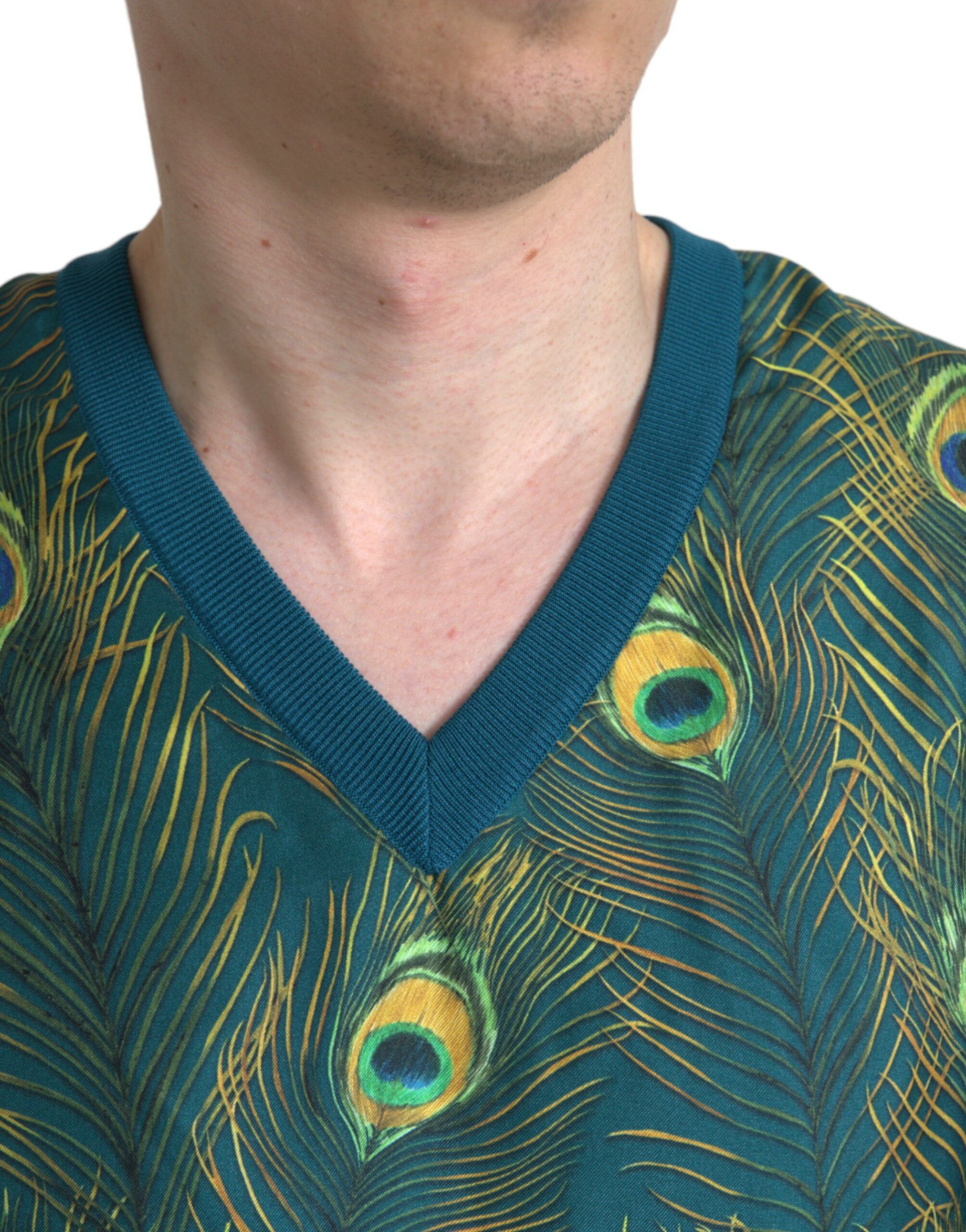 Peacock Feather Pullover Men's Sweater - Dolce & Gabbana - Modalova