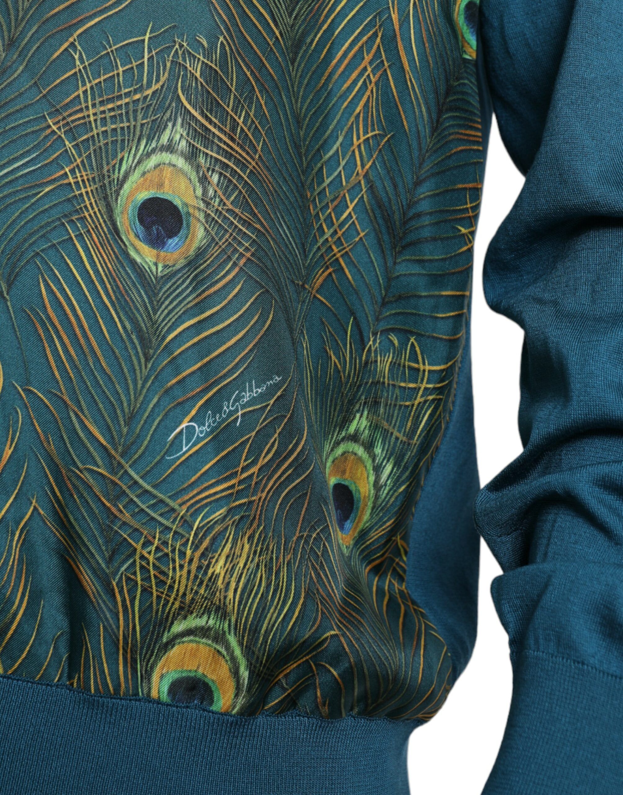 Peacock Feather Pullover Men's Sweater - Dolce & Gabbana - Modalova