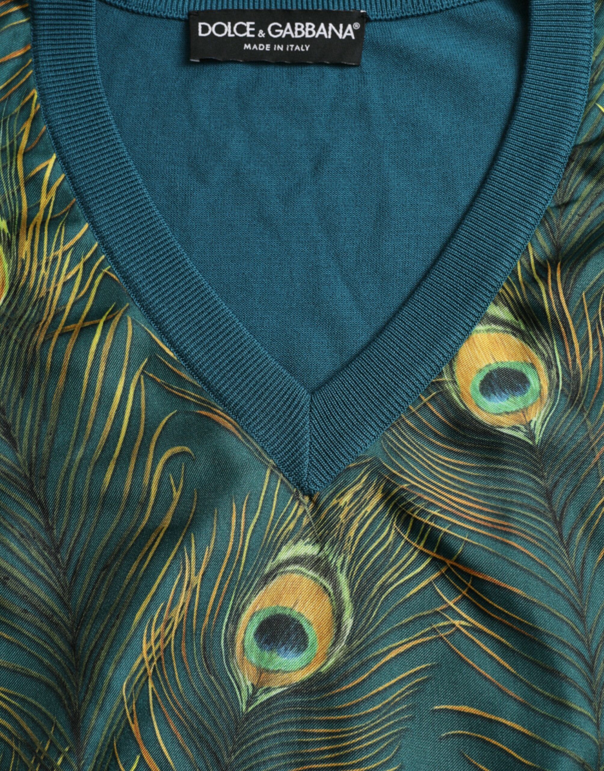 Peacock Feather Pullover Men's Sweater - Dolce & Gabbana - Modalova