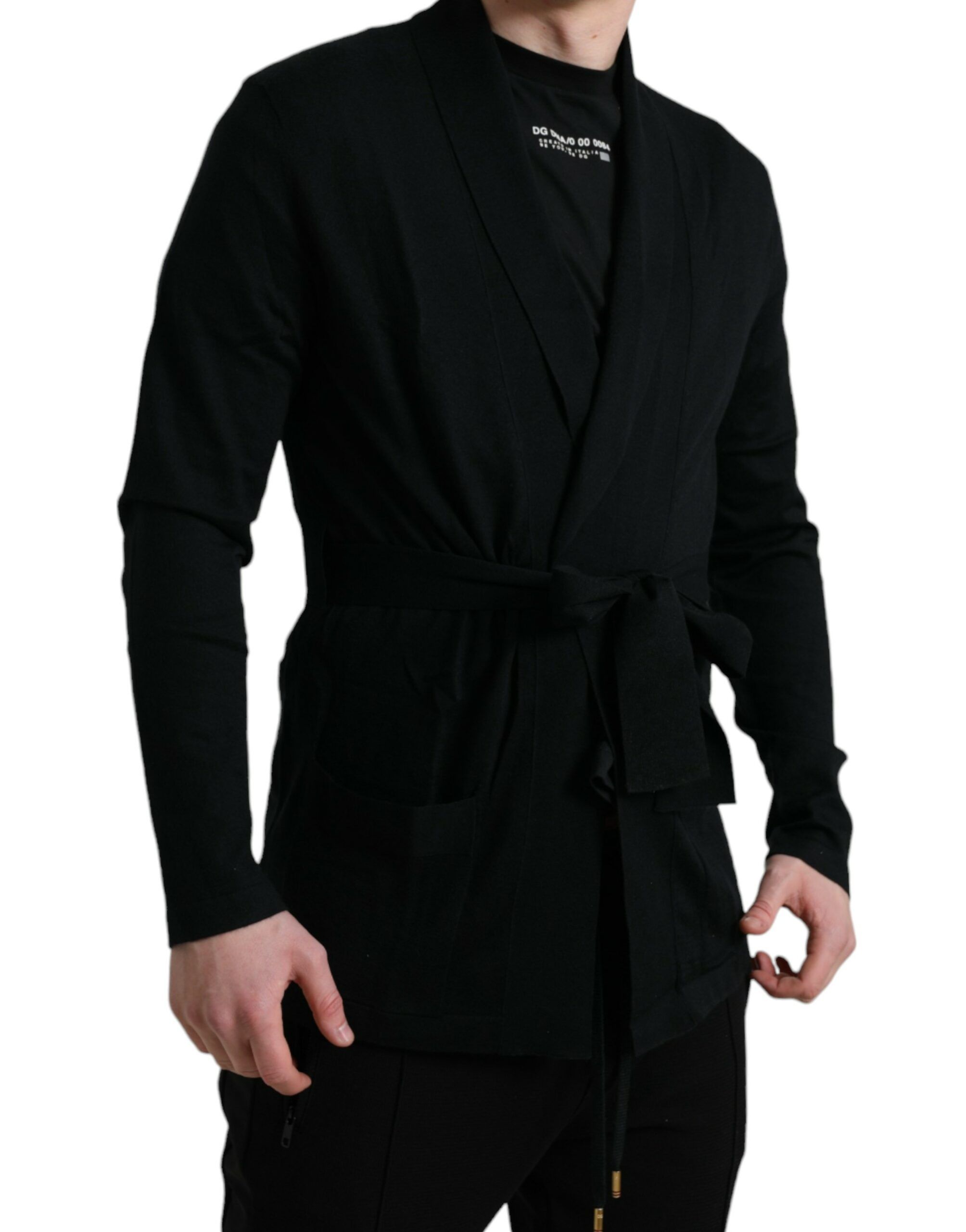 Cashmere Long Sleeves Belted Wrap Men's Robe - Dolce & Gabbana - Modalova