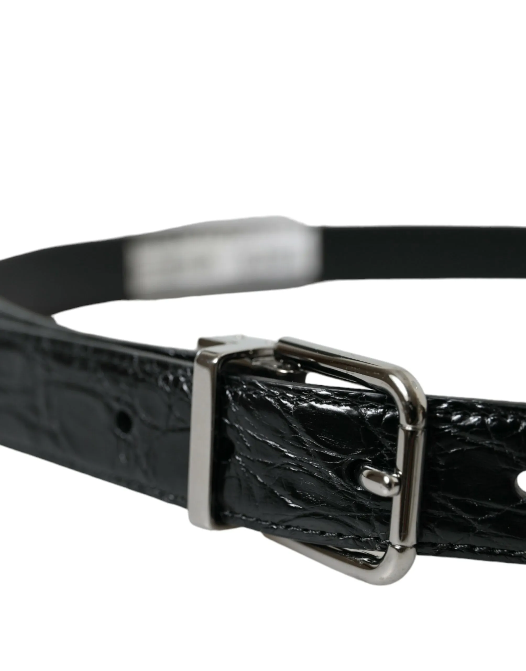 Leather Silver Metal Buckle Men's Belt - Dolce & Gabbana - Modalova