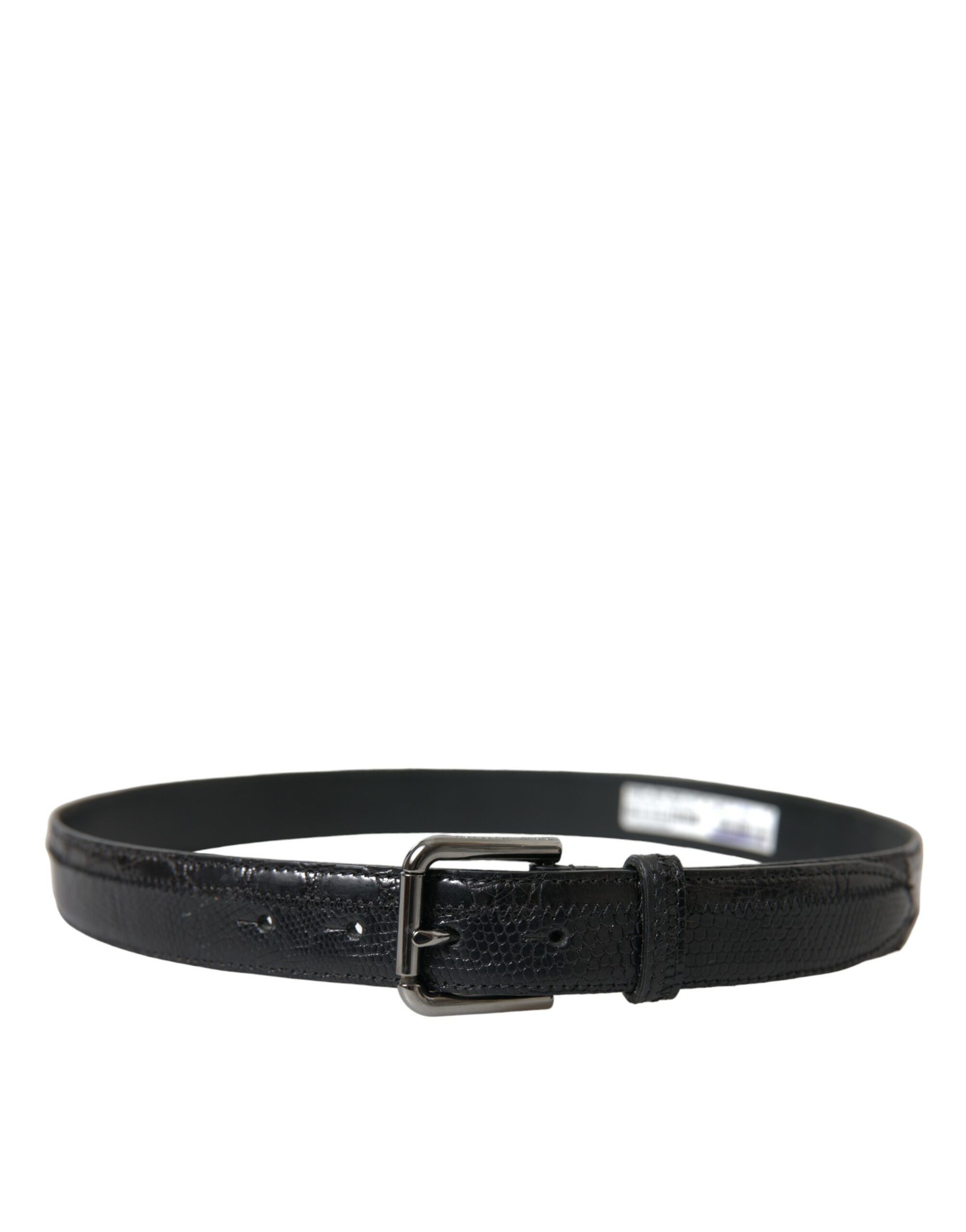 Exotic Leather Silver Metal Buckle Men's Belt - Dolce & Gabbana - Modalova