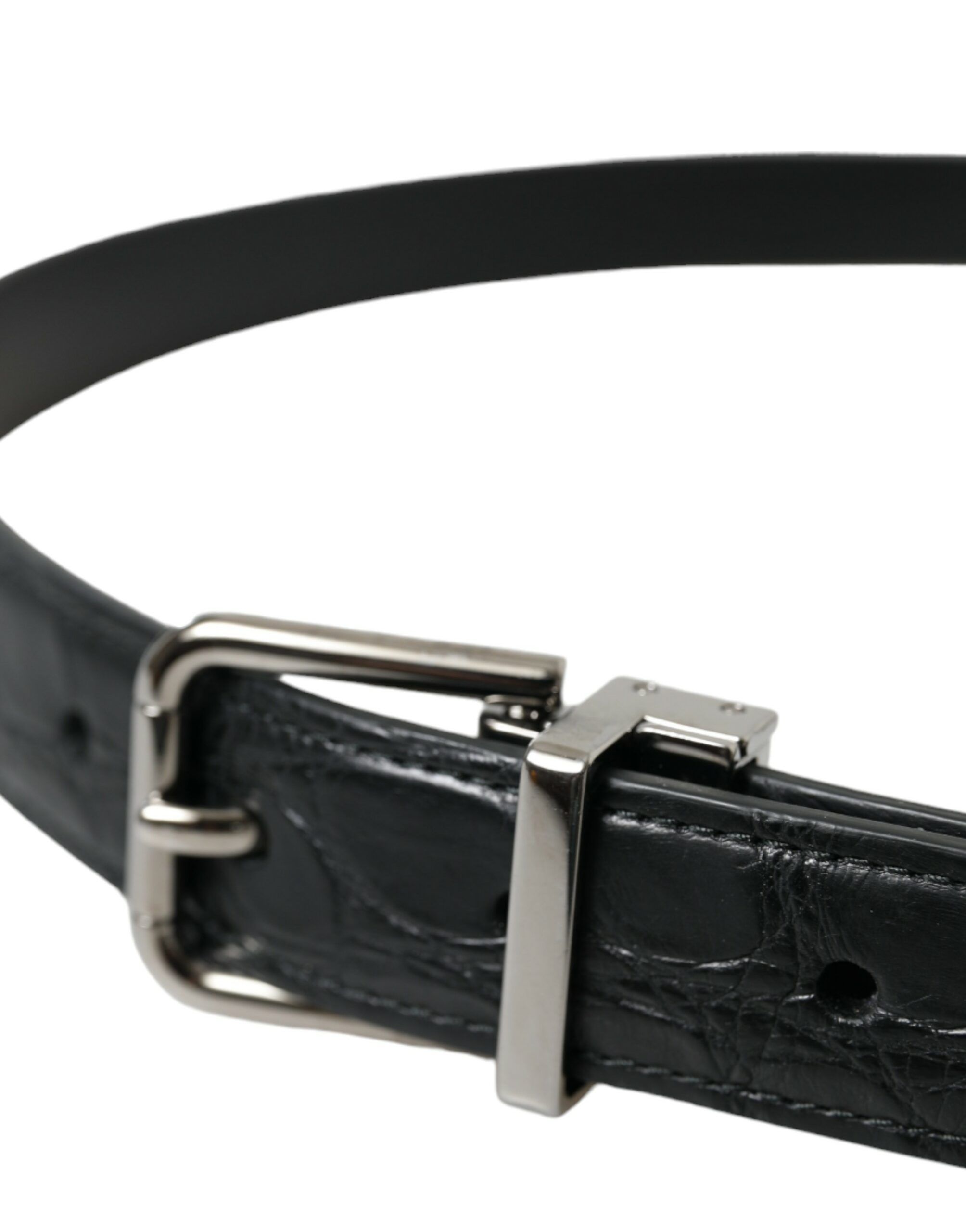 Leather Silver Metal Buckle Men's Belt - Dolce & Gabbana - Modalova