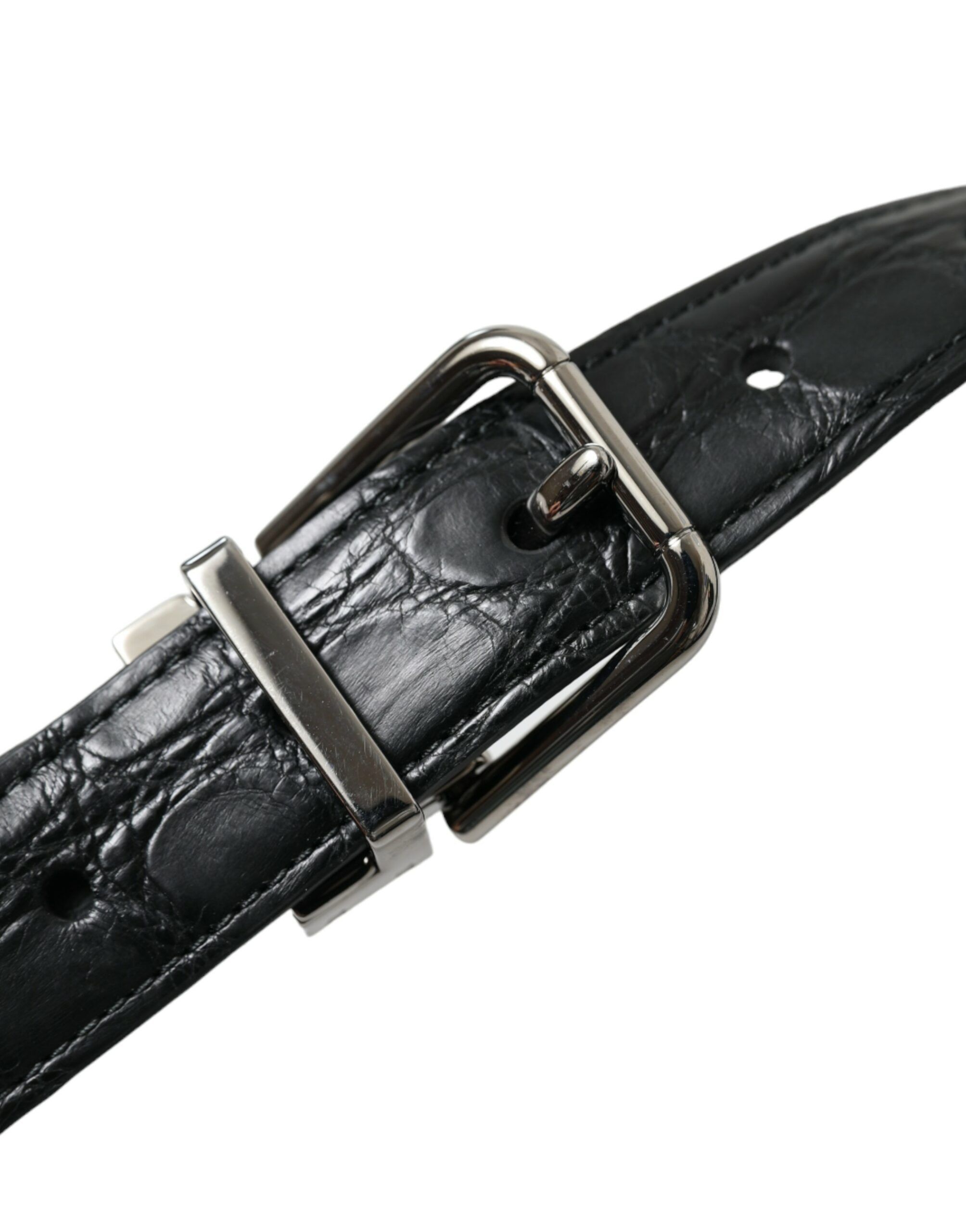 Leather Silver Metal Buckle Men's Belt - Dolce & Gabbana - Modalova