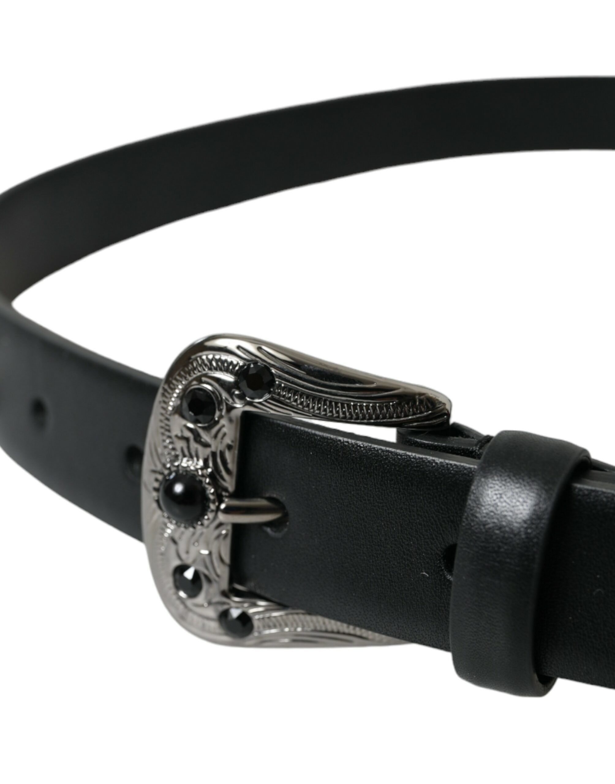 Embellished Leather Engraved Buckle Women's Belt - Dolce & Gabbana - Modalova