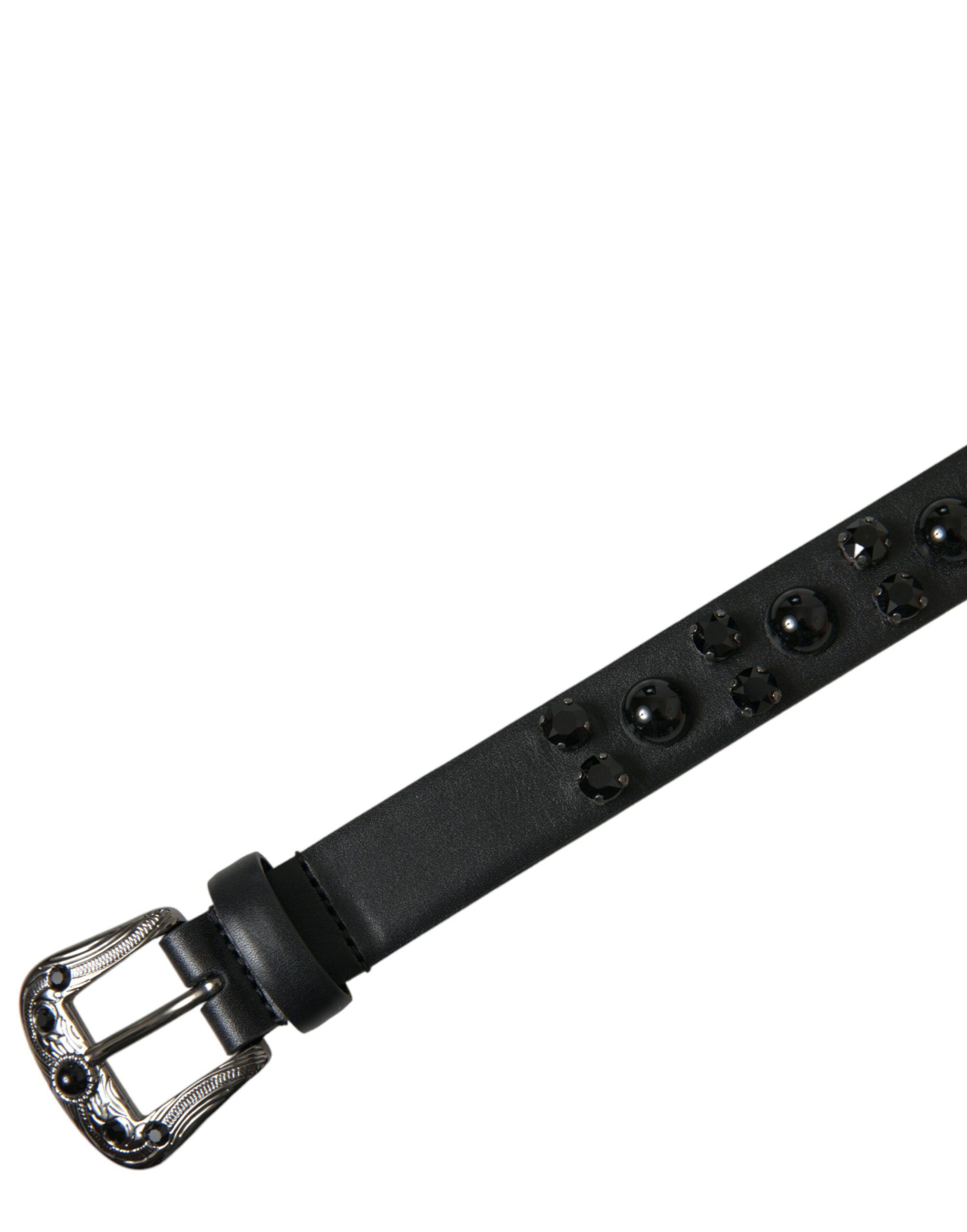 Embellished Leather Engraved Buckle Women's Belt - Dolce & Gabbana - Modalova