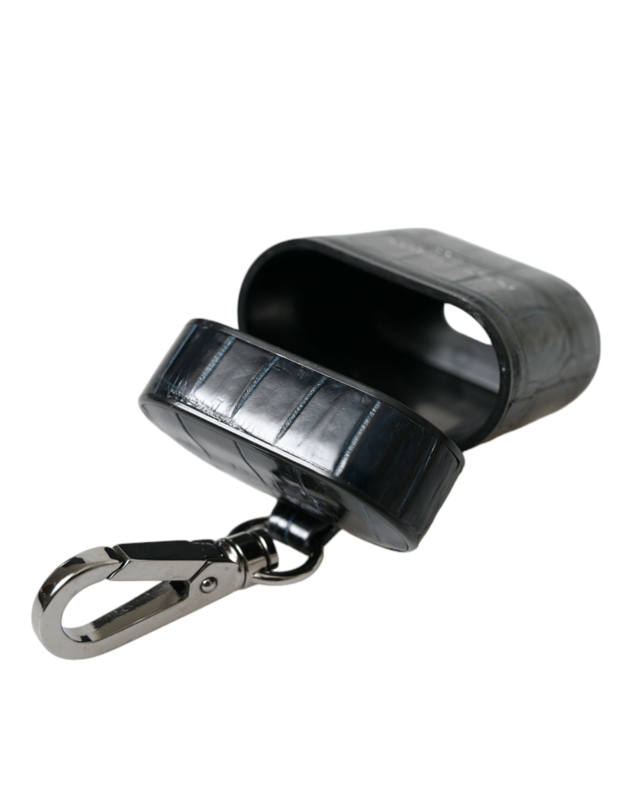 Crocodile Leather Silver Metal Logo Airpods Women's Case - Dolce & Gabbana - Modalova