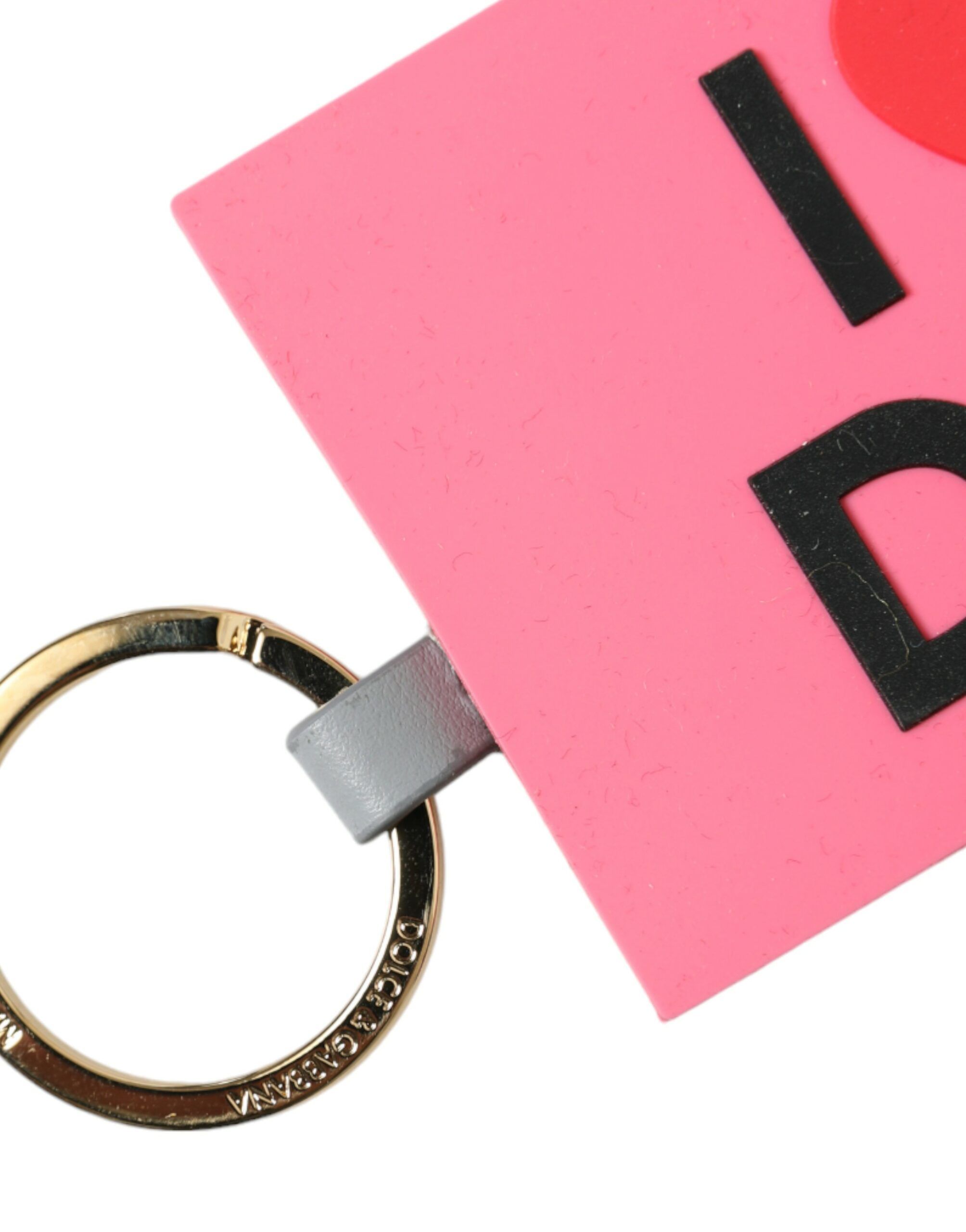 Pink Silicone DG Logo Gold Brass Women's Keychain - Dolce & Gabbana - Modalova