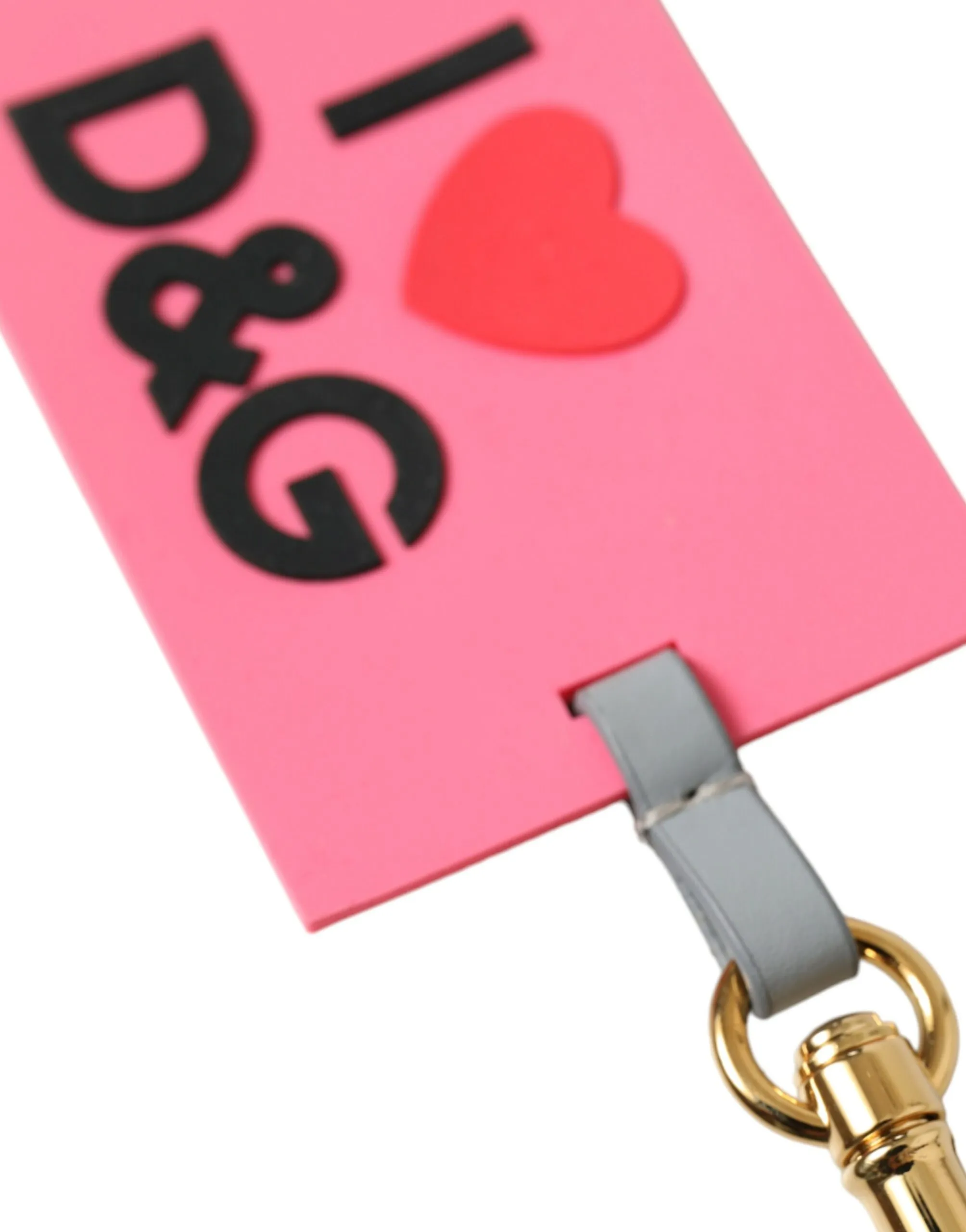 Pink Silicone DG Logo Gold Brass Women's Keychain - Dolce & Gabbana - Modalova