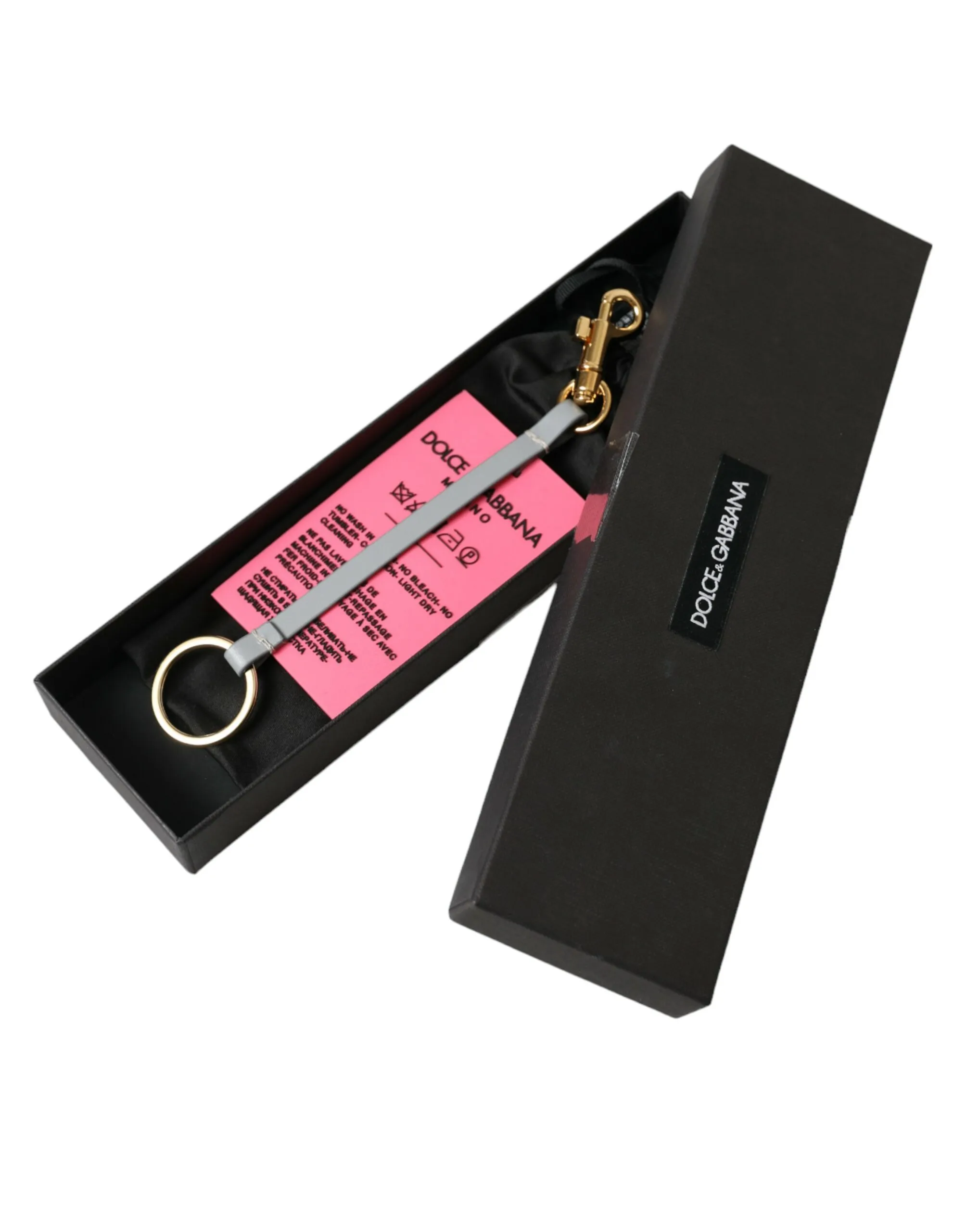 Pink Silicone DG Logo Gold Brass Women's Keychain - Dolce & Gabbana - Modalova