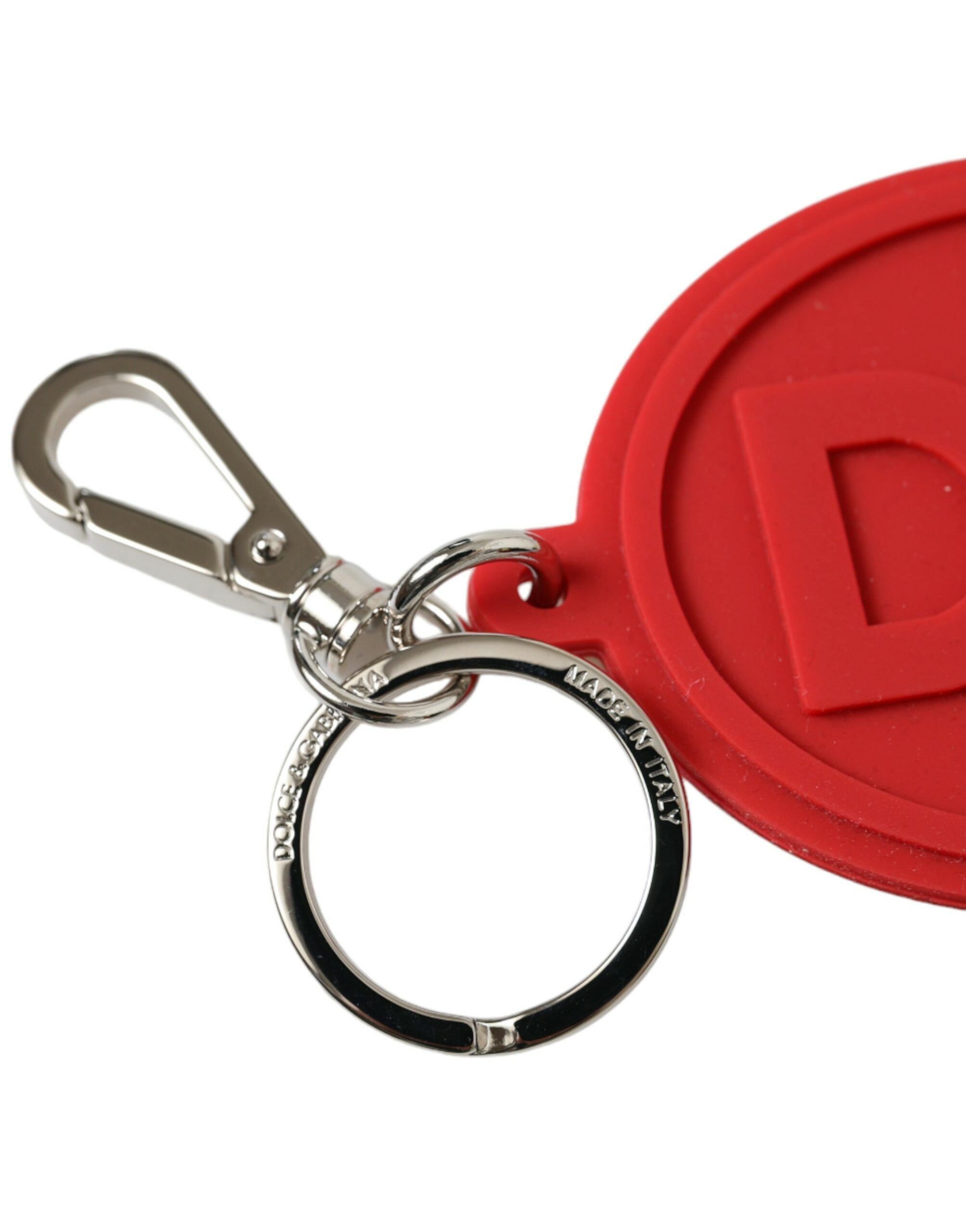 Rubber DG Logo Silver Brass Metal Keyring Women's Keychain - Dolce & Gabbana - Modalova